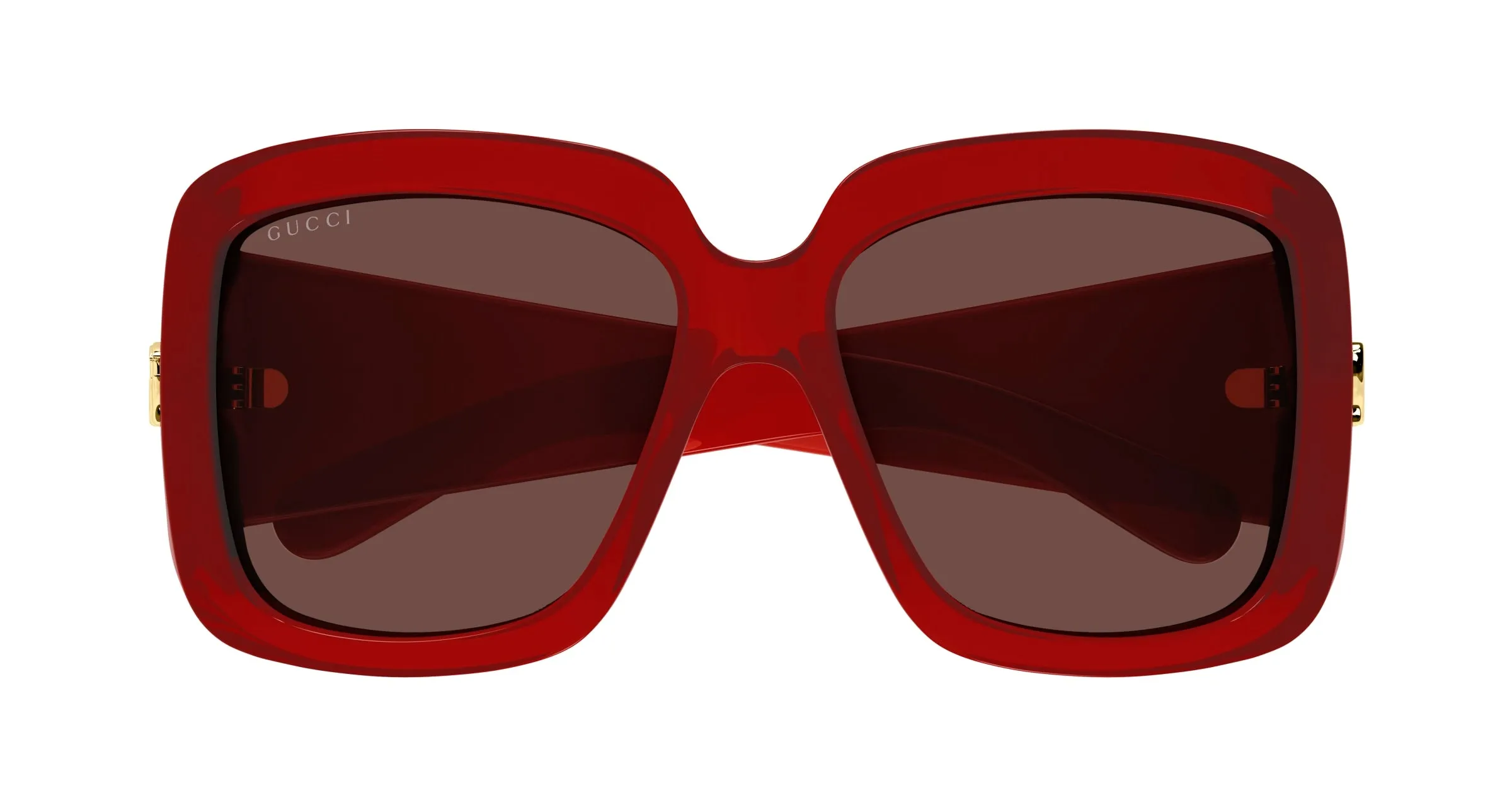 Gucci GG1402S 003 Occhiali da sole Acetato Bordeaux Marrone Squadrata Normale - immagine 2