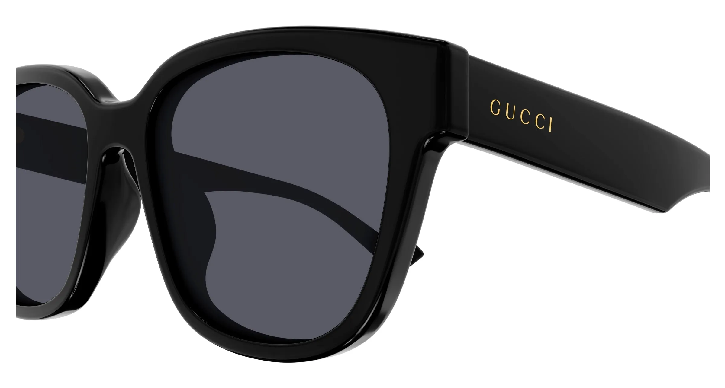 Gucci GG1430SK 001 Occhiali da sole Acetato Nero Grigio Squadrata - immagine 3