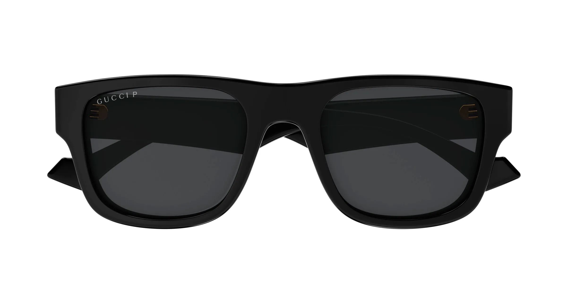 Gucci GG1427S 002 Occhiali da sole Acetato Nero Grigio Squadrata Polarizzata Antiriflesso - immagine 2