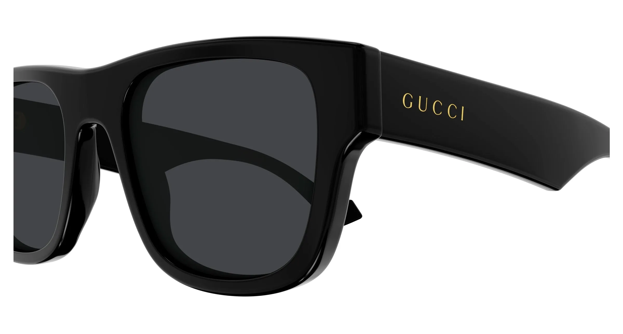 Gucci GG1427S 002 Occhiali da sole Acetato Nero Grigio Squadrata Polarizzata Antiriflesso - immagine 3
