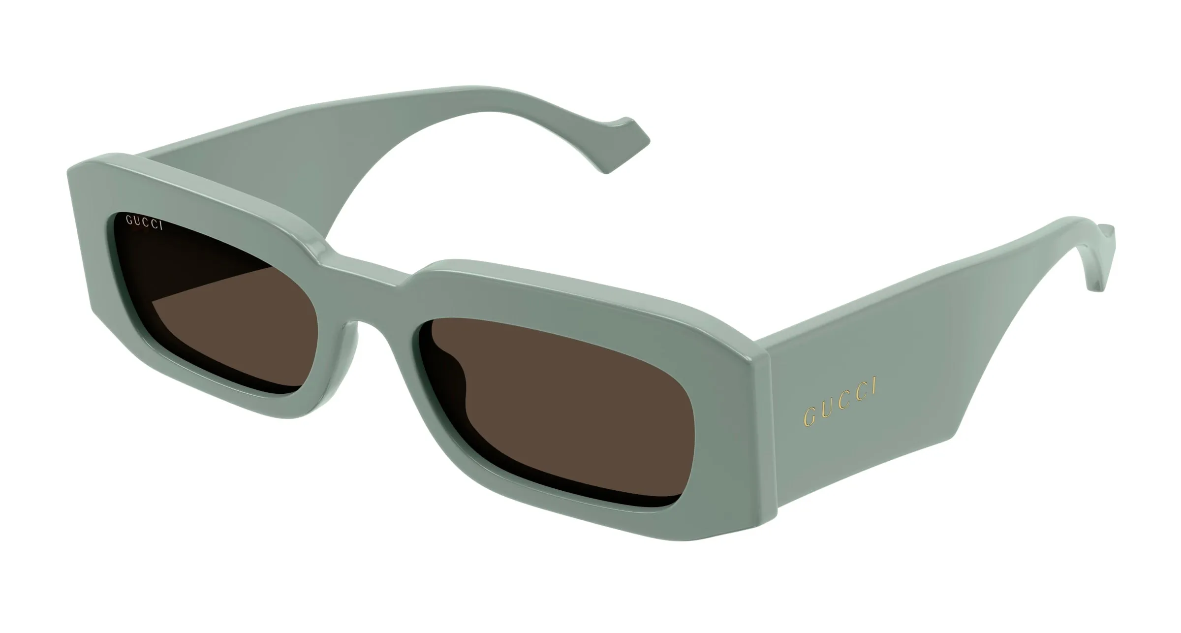 Gucci GG1426S 004 Occhiali da sole Acetato Verde Marrone Squadrata Normale - immagine 1