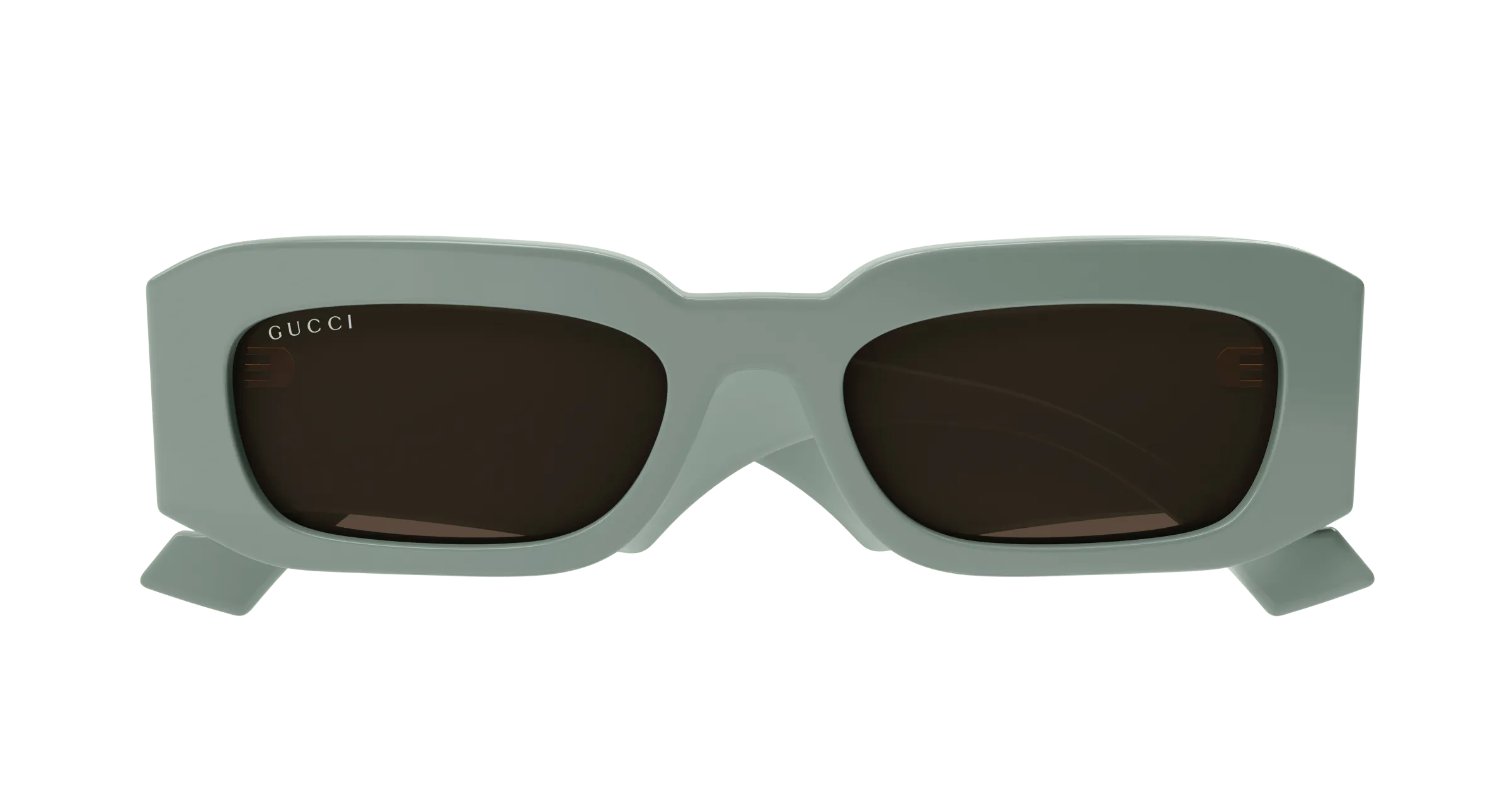 Gucci GG1426S 004 Occhiali da sole Acetato Verde Marrone Squadrata Normale - immagine 2
