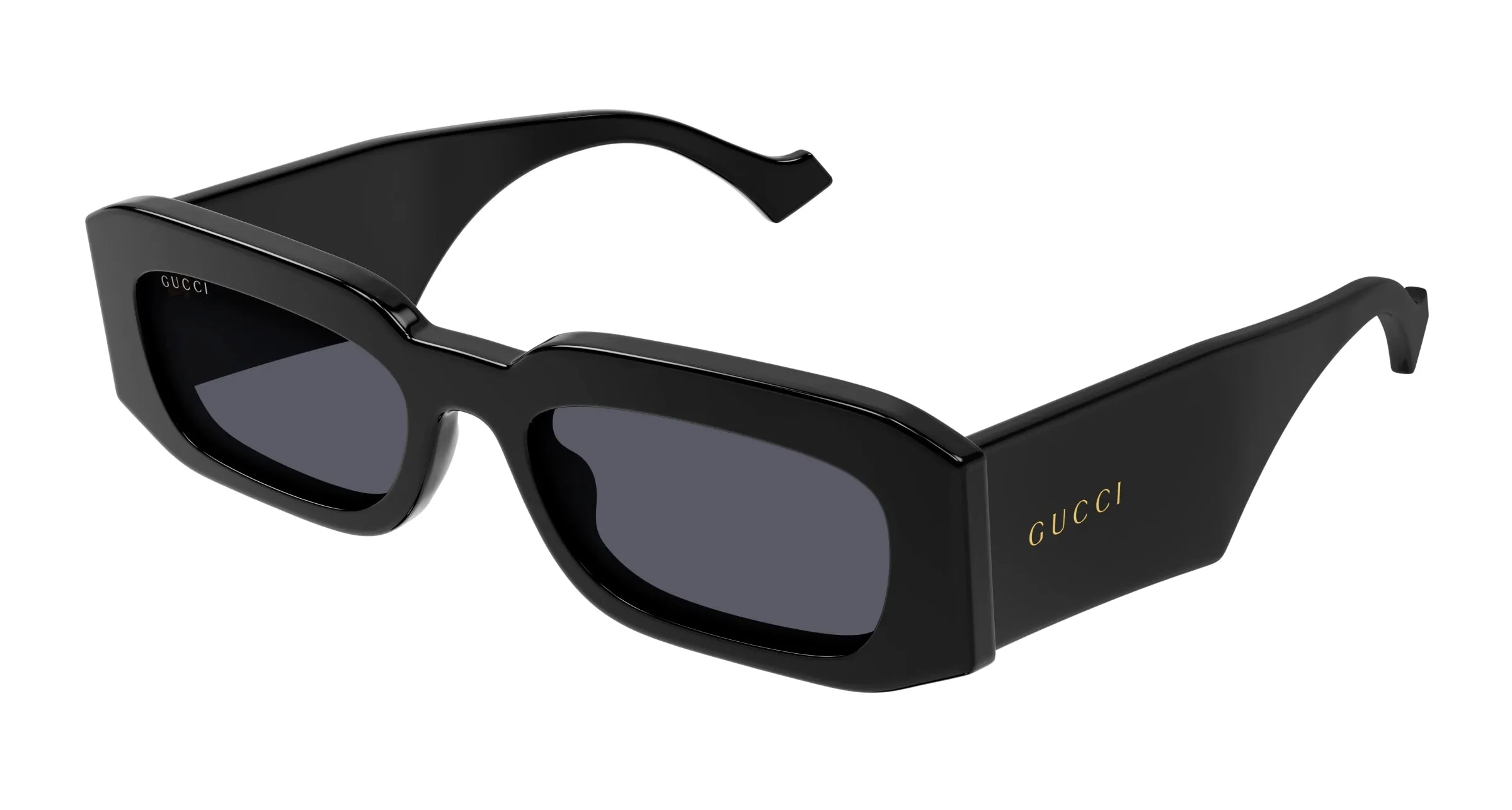 Gucci GG1426S 001 Occhiali da sole Acetato Nero Grigio Squadrata Normale - immagine 1