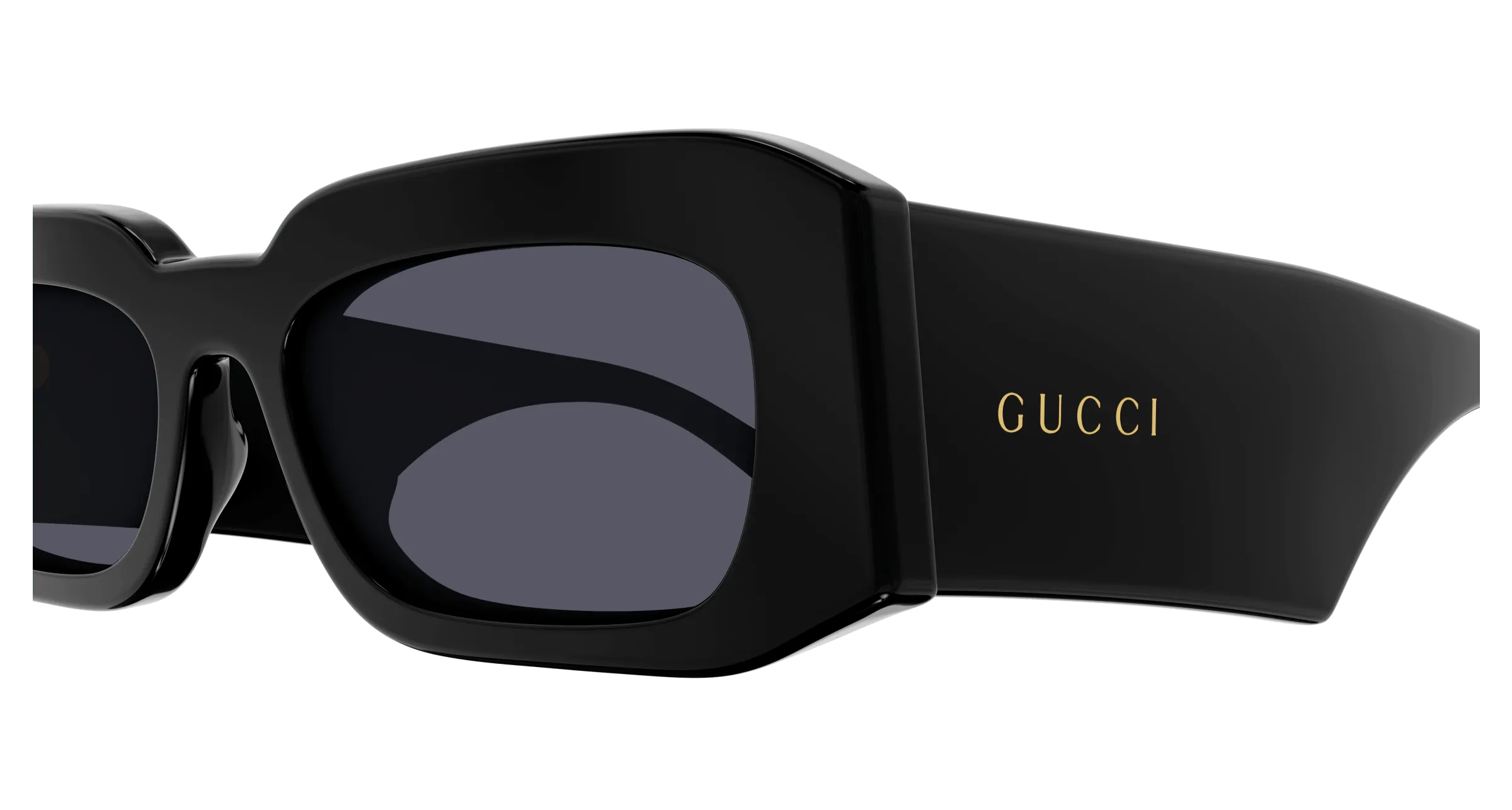 Gucci GG1426S 001 Occhiali da sole Acetato Nero Grigio Squadrata Normale - immagine 4