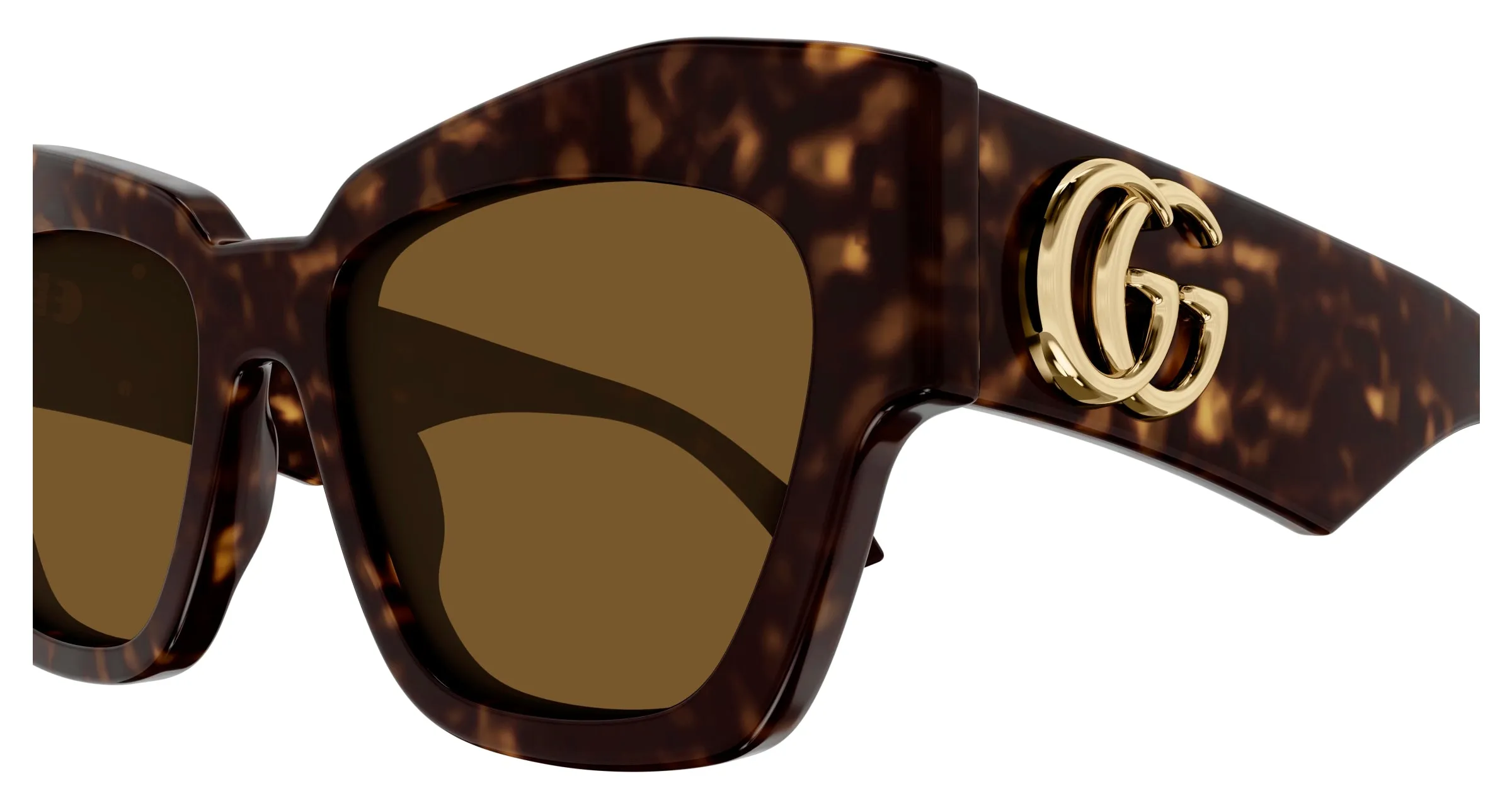 Gucci GG1422S 003 Occhiali da sole Acetato Havana Marrone Squadrata Normale - immagine 3