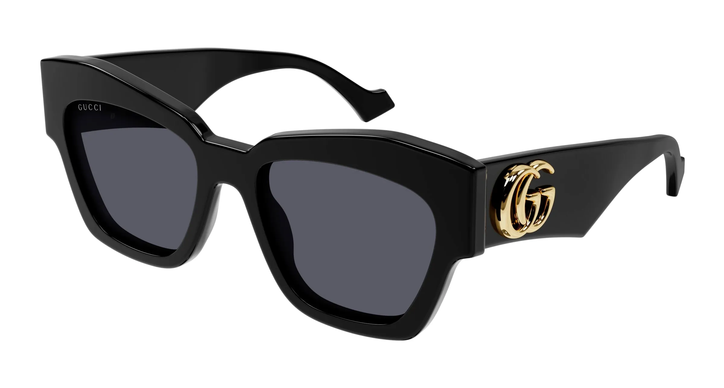 Gucci GG1422S 001 Occhiali da sole Acetato Nero Grigio Squadrata Normale - immagine 1