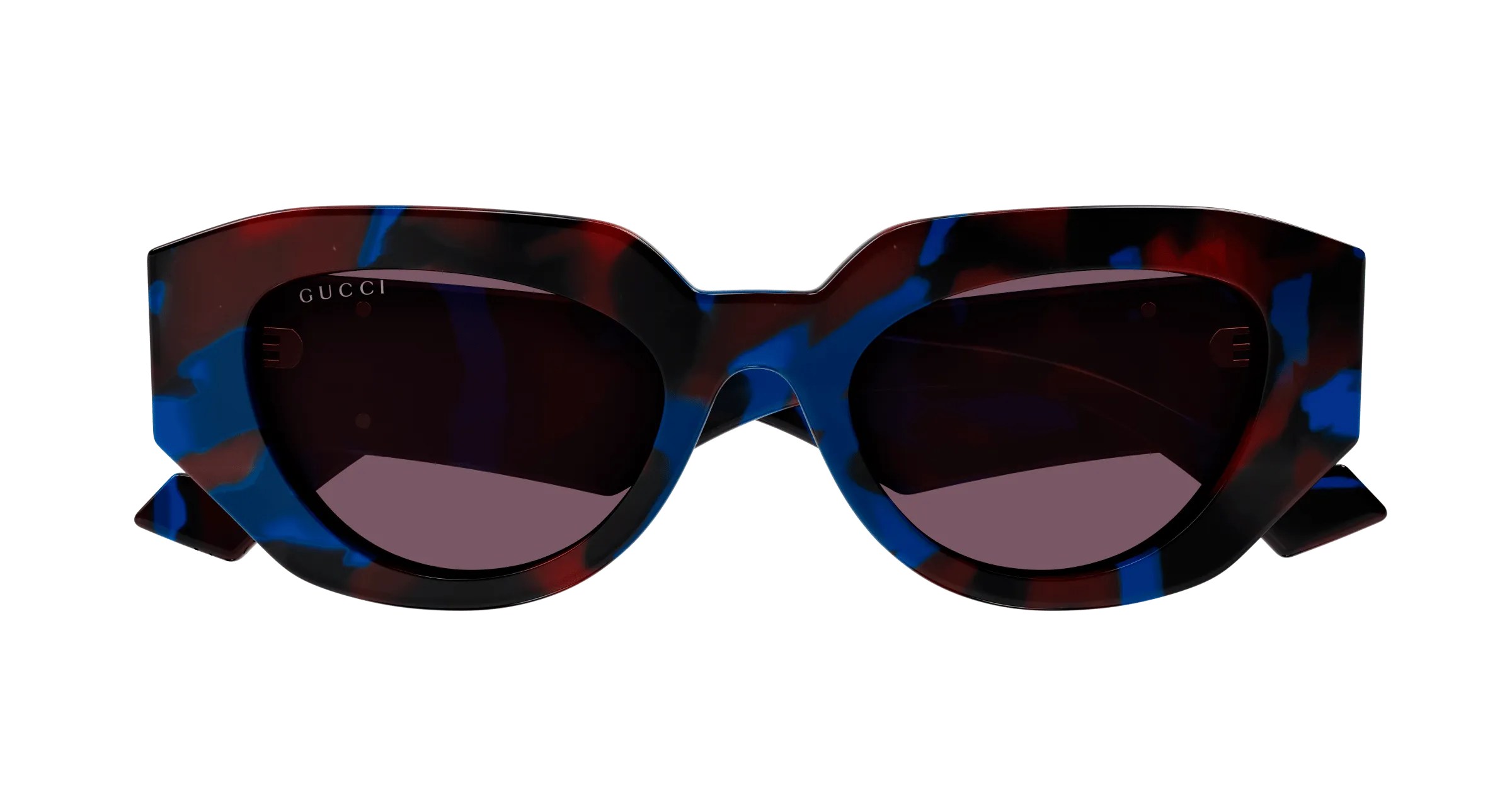 Gucci GG1421S 003 Occhiali da sole Acetato Havana Viola Geometrica - immagine 2