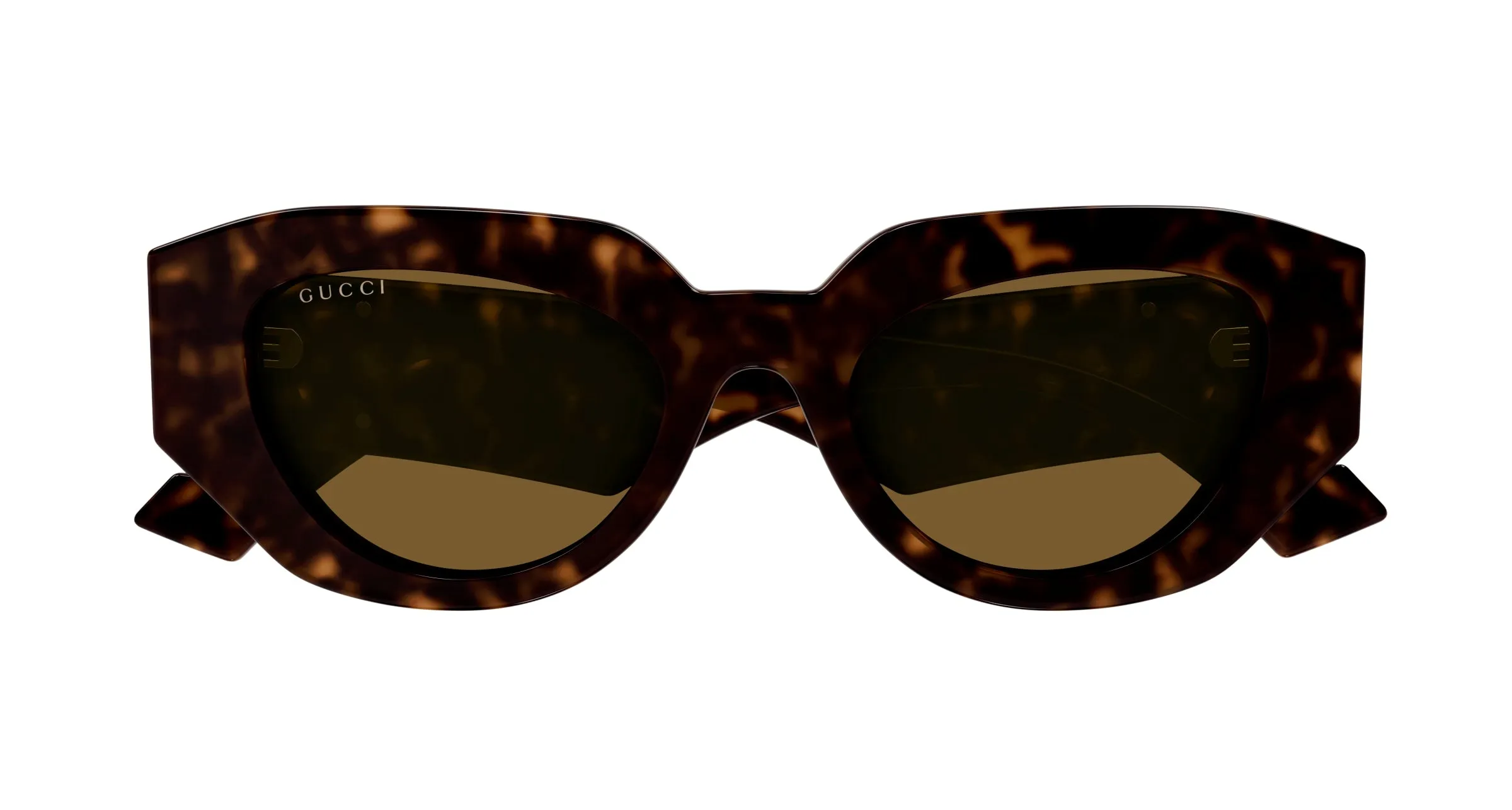 Gucci GG1421S 002 Occhiali da sole Acetato Havana Marrone Geometrica - immagine 3