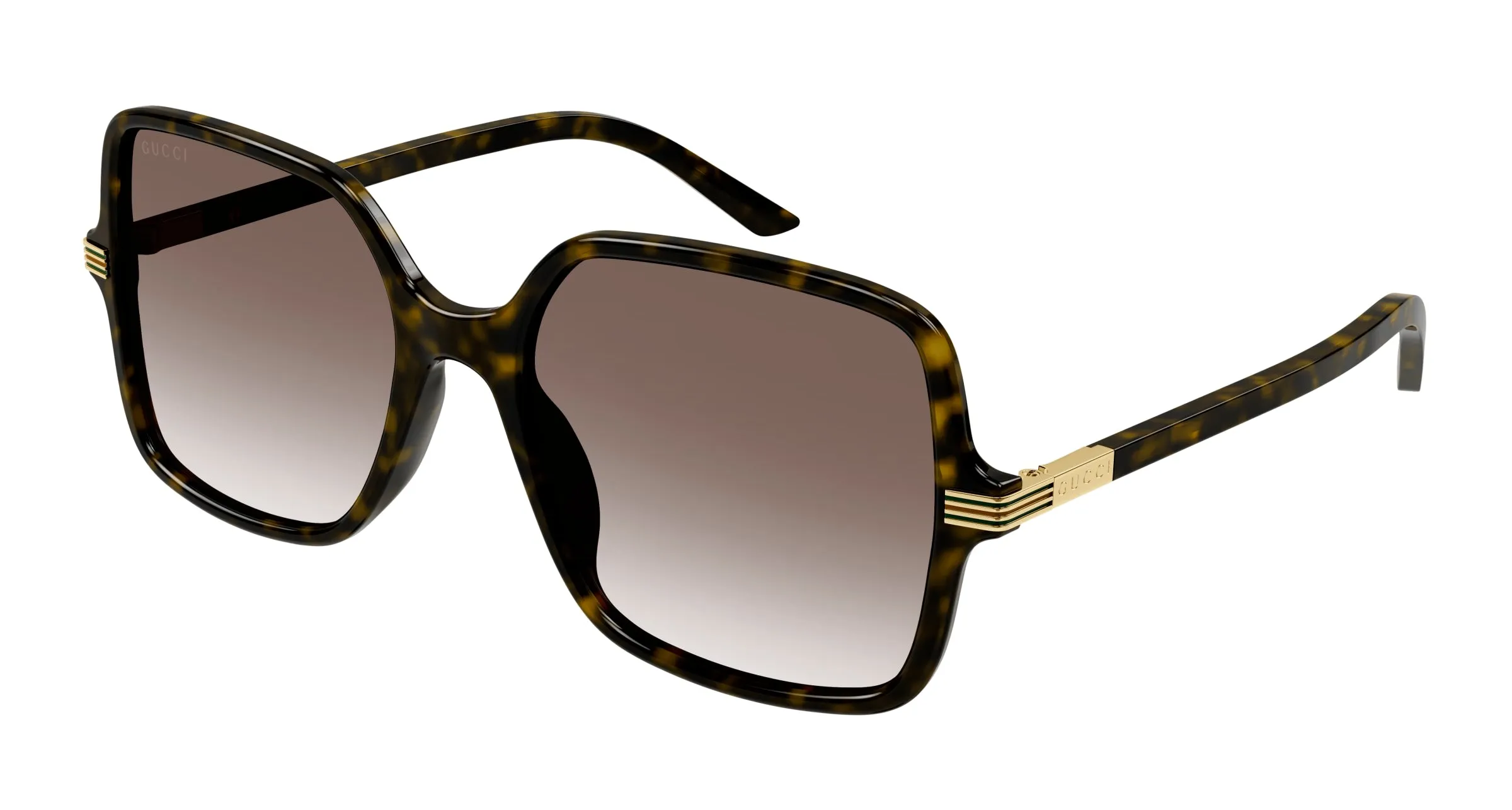 Gucci GG1449S 002 Occhiali da sole Acetato Havana Marrone Squadrata Normale Sfumato - immagine 1