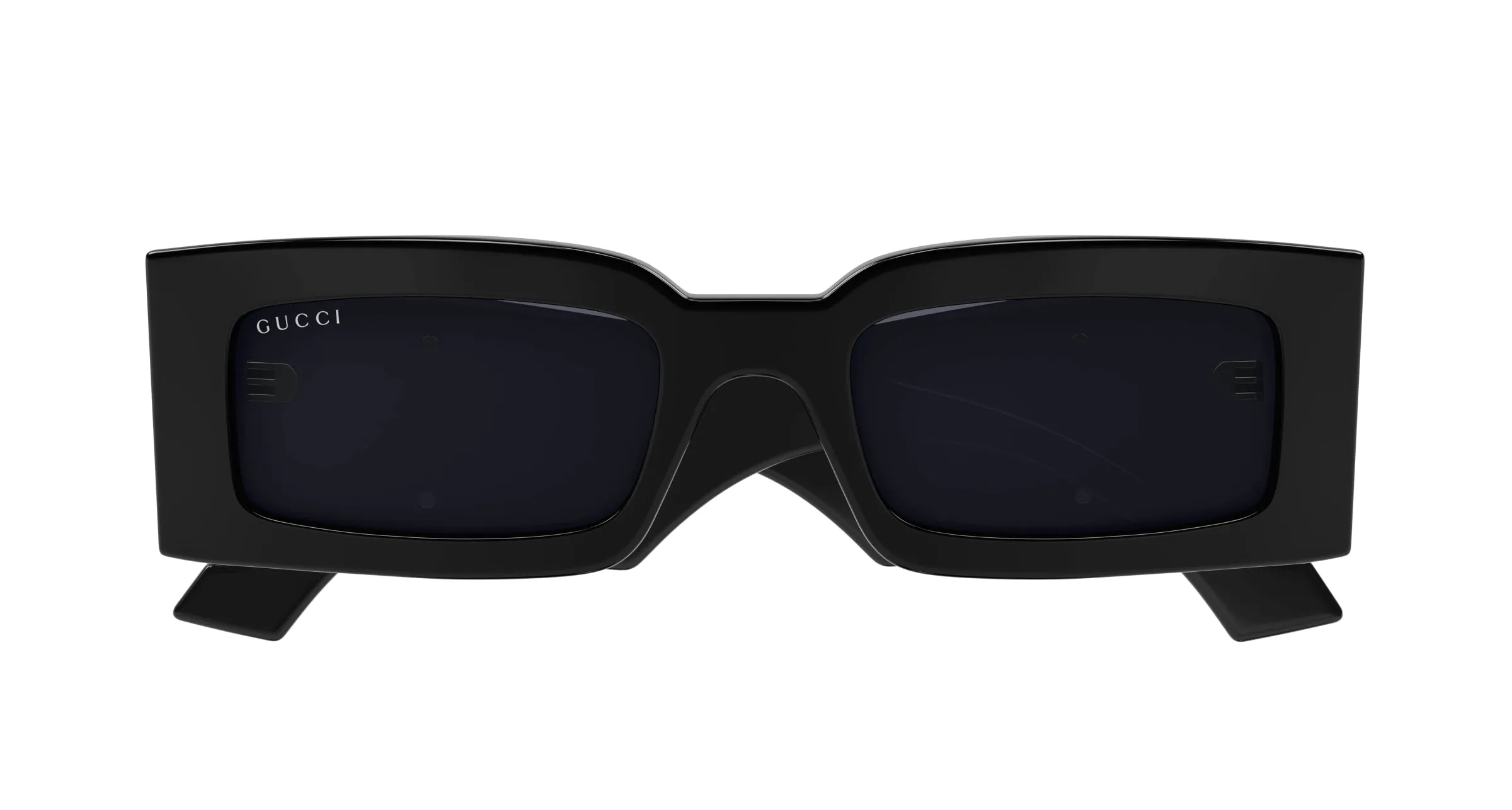 Gucci GG1425S 001 Occhiali da sole Acetato Nero Grigio Squadrata Normale - immagine 2