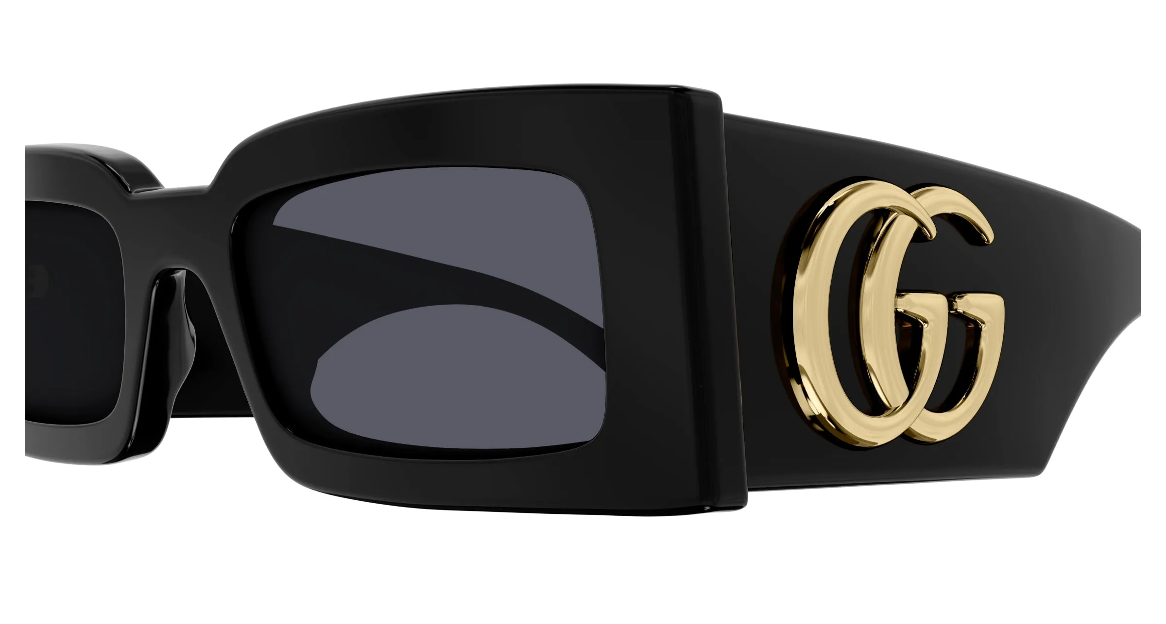 Gucci GG1425S 001 Occhiali da sole Acetato Nero Grigio Squadrata Normale - immagine 3