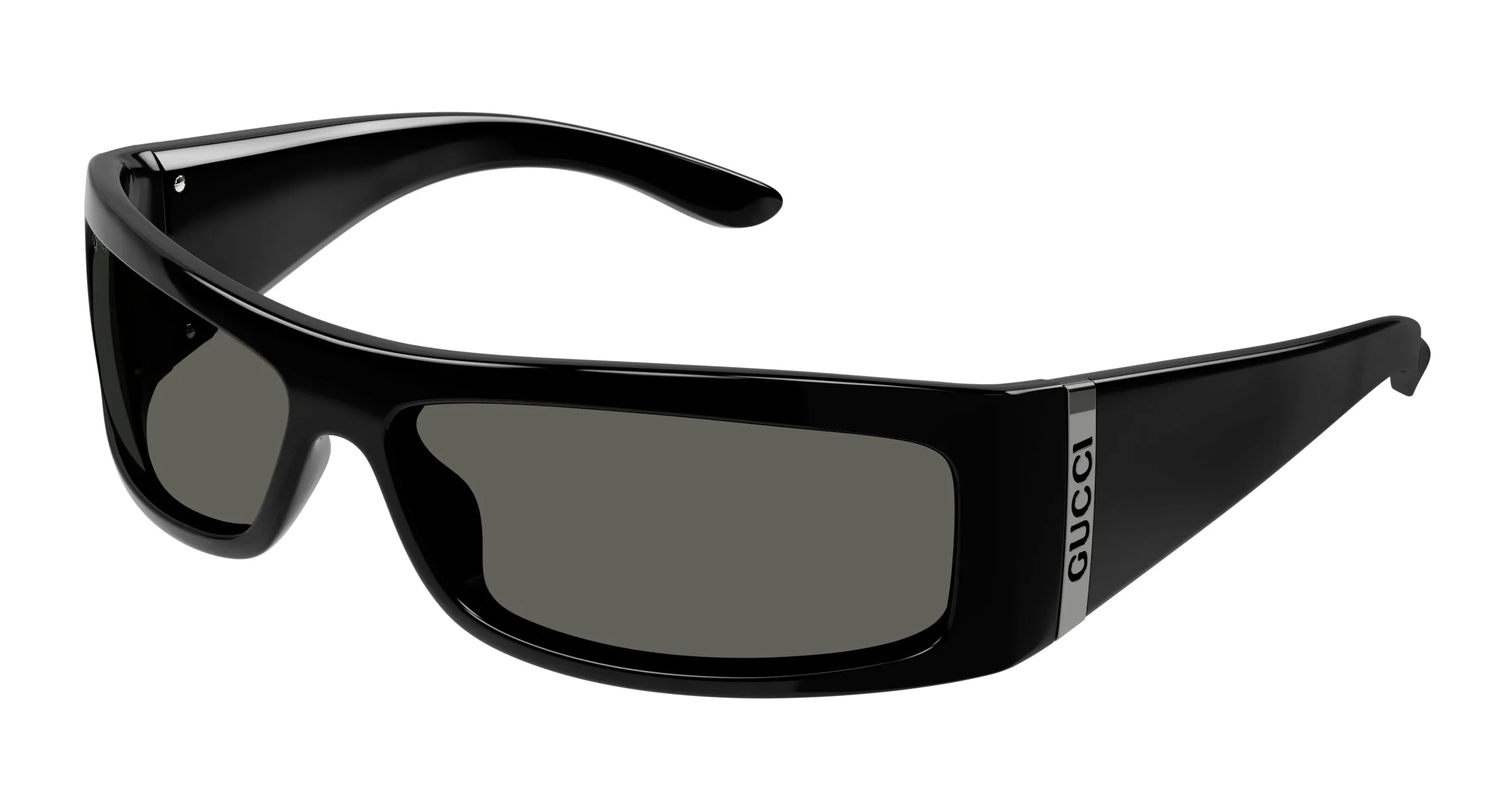 Gucci Uomo GG1492SA 001 Occhiali da sole Iniettato Nero Grigio Avvolgente Normale - immagine 1