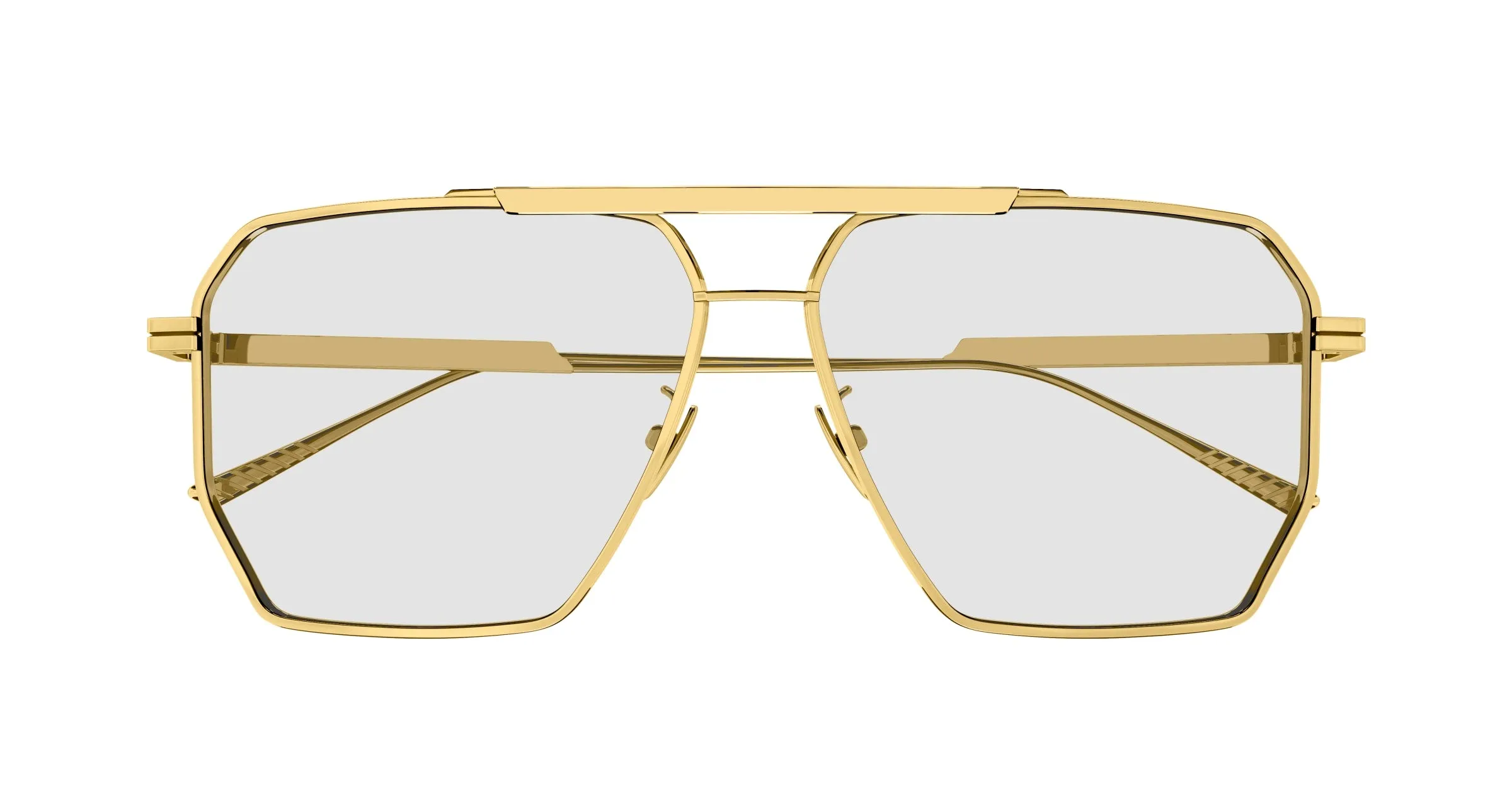 Bottega Veneta BV1012S 009 Occhiali da sole Metallo Oro Trasparente Geometrica - immagine 2