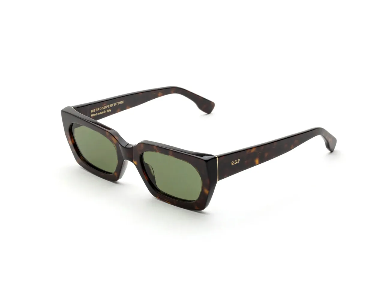 Retrosuperfuture 9RZ Teddy 3627 Occhiali da sole Acetato Havana Verde Squadrata - immagine 1