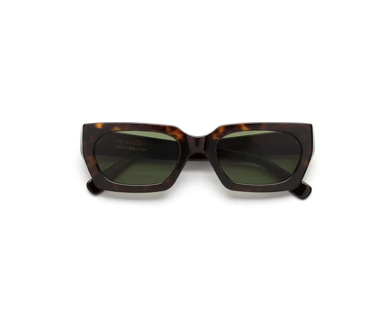 Retrosuperfuture 9RZ Teddy 3627 Occhiali da sole Acetato Havana Verde Squadrata - immagine 2