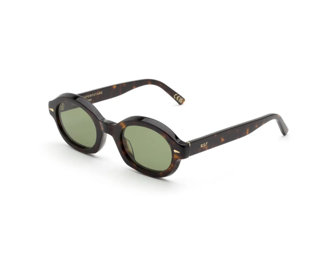 Retrosuperfuture 6PW MARZO 3627- Occhiali da sole Acetato Havana Verde Rotonda Normale - immagine 1