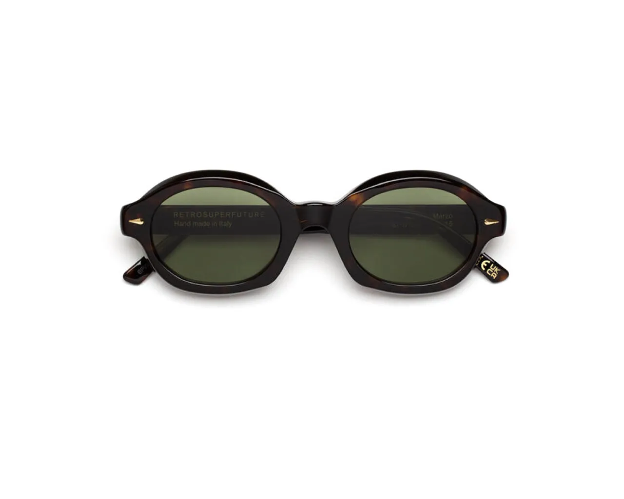 Retrosuperfuture 6PW MARZO 3627- Occhiali da sole Acetato Havana Verde Rotonda Normale - immagine 2