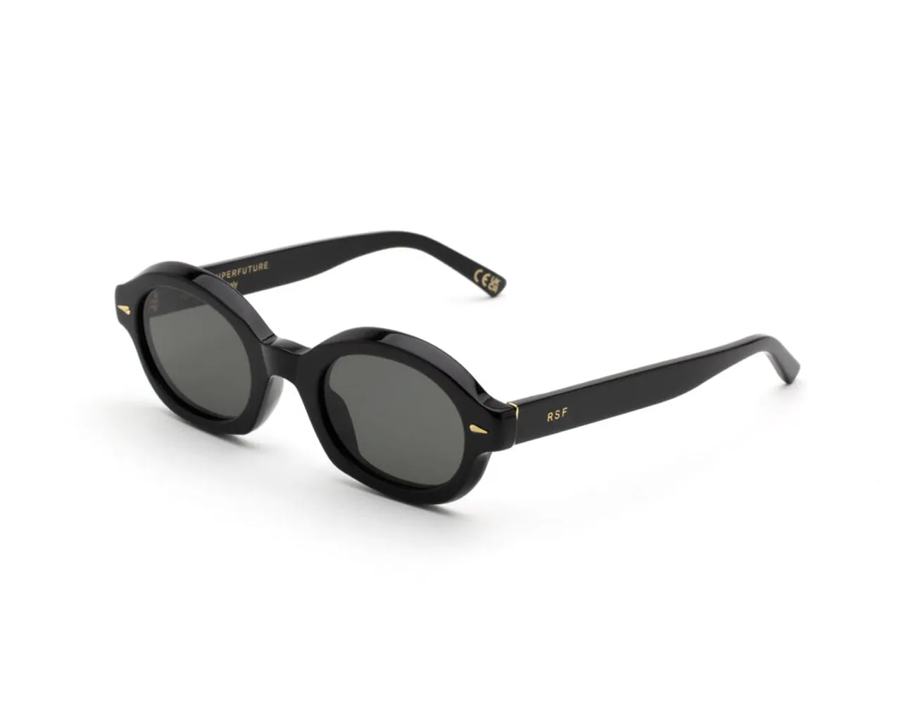 Retrosuperfuture D7Z MARZO BLACK Occhiali da sole Acetato Nero Nero Rotonda Normale - immagine 1