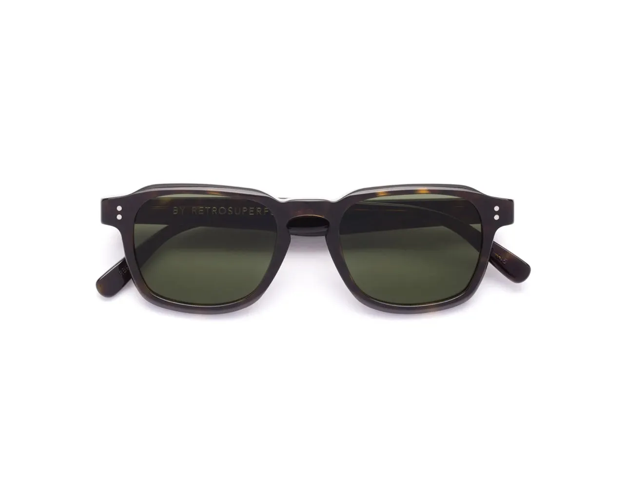 Retrosuperfuture KVT Luce 3627 Green Occhiali da sole Acetato Havana Verde Squadrata Normale - immagine 2