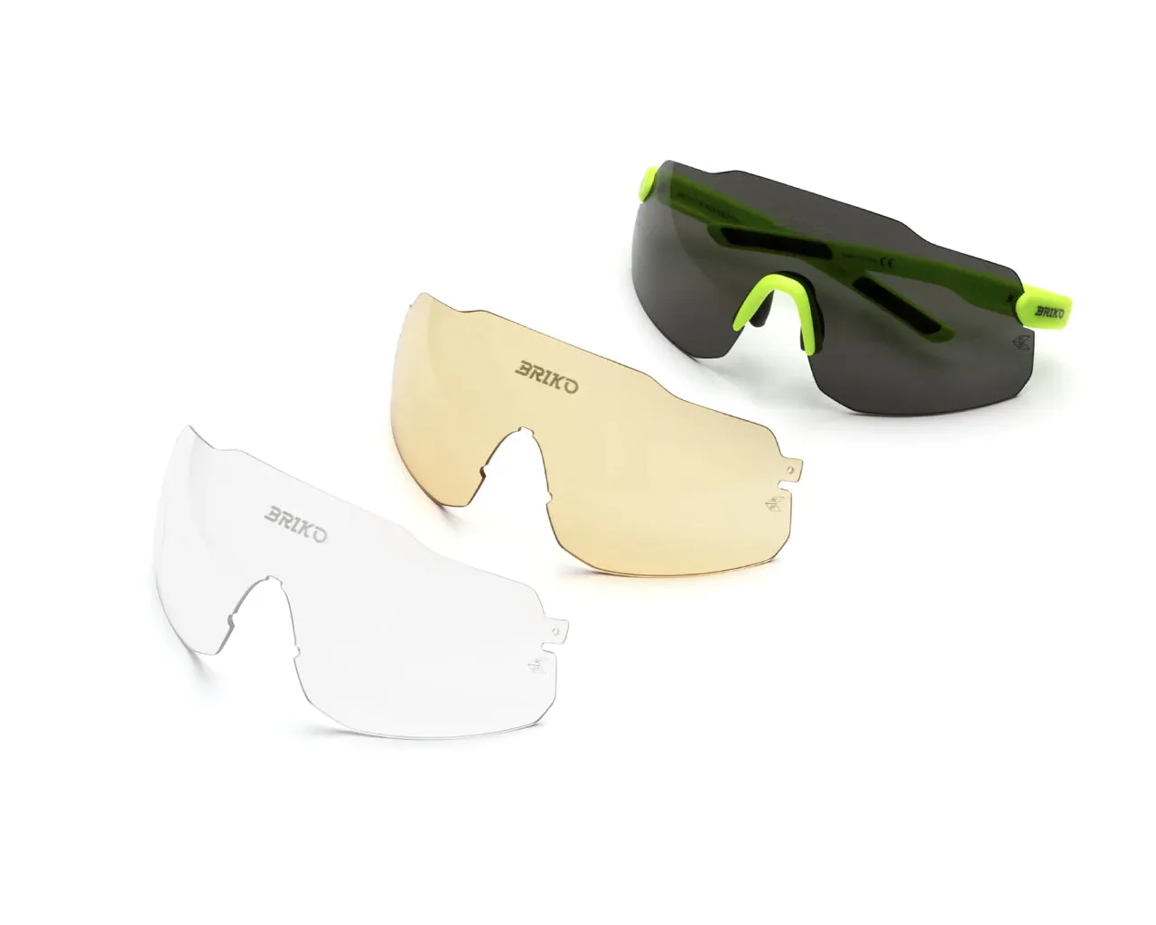 Briko RPF Starlight Lime electric A28 Occhiali da sole Acetato Giallo Grigio Geometrica Normale - immagine 3