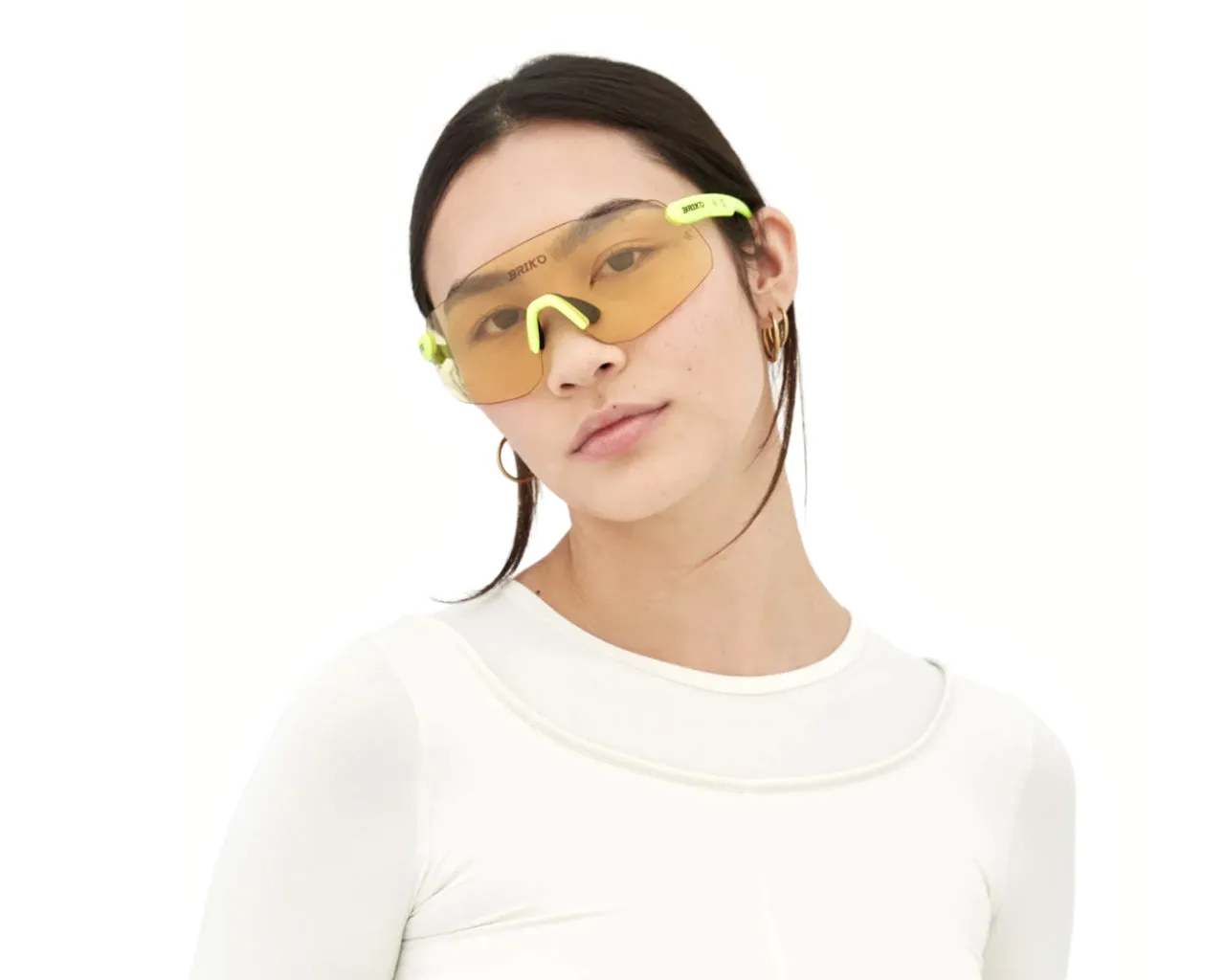 Briko RPF Starlight Lime electric A28 Occhiali da sole Acetato Giallo Grigio Geometrica Normale - immagine 4