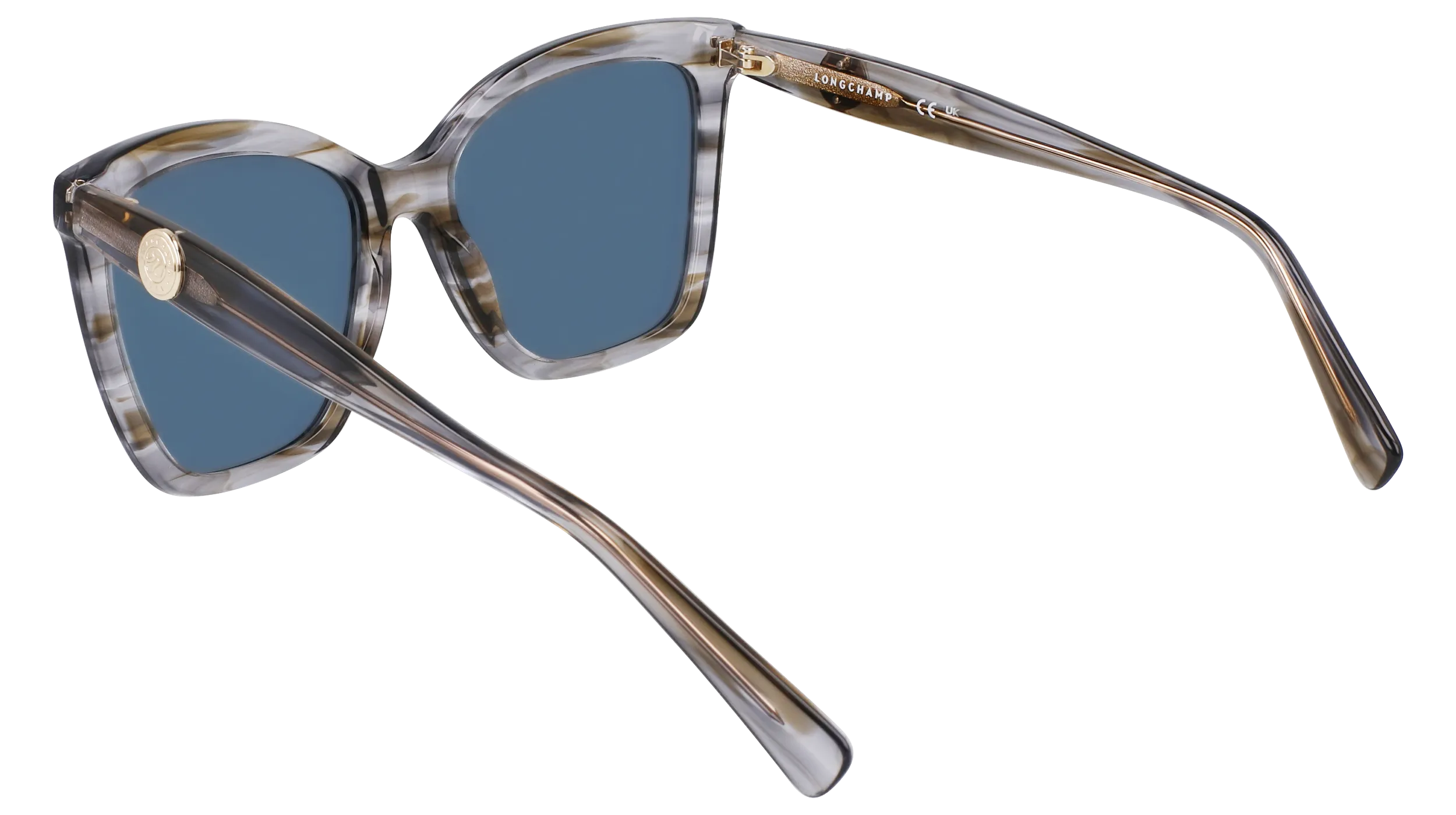 LONGCHAMP LO742S 036 Occhiali da sole Acetato Grigio Multicolore Cat Eye Normale Normale - immagine 3