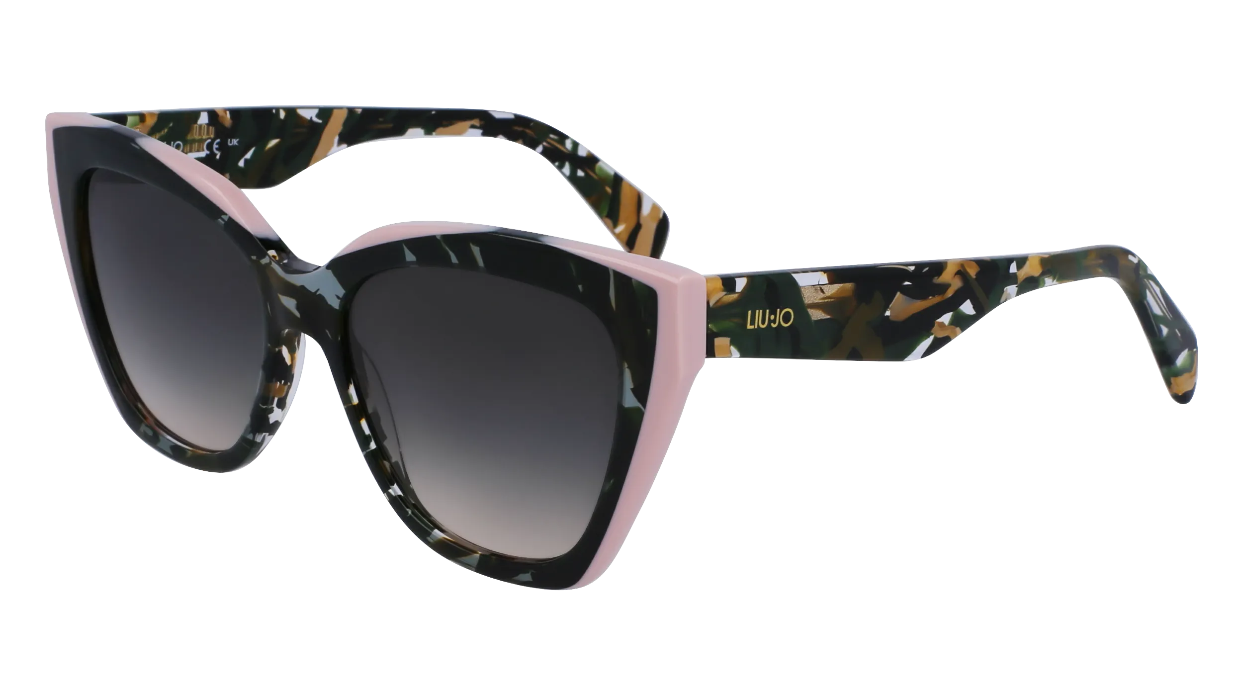 Liu Jo LJ784S 008 Occhiali da sole Acetato Nero Grigio Farfalla Normale Sfumato - immagine 1