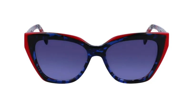 Liu Jo LJ784S 435 Occhiali da sole Acetato Blu Blu Farfalla Normale Sfumato - immagine 2