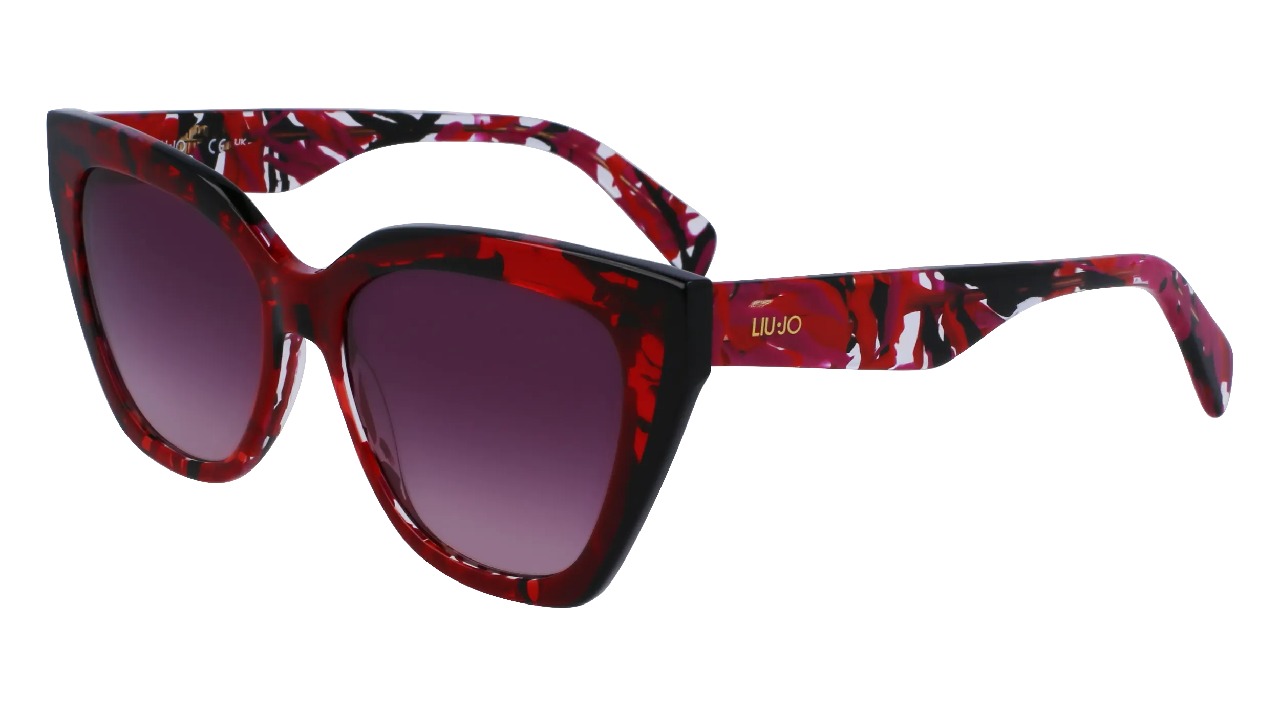 Liu Jo LJ784S 620 Occhiali da sole Acetato Rosso Viola Farfalla Normale Sfumato - immagine 1