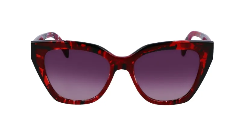 Liu Jo LJ784S 620 Occhiali da sole Acetato Rosso Viola Farfalla Normale Sfumato - immagine 2