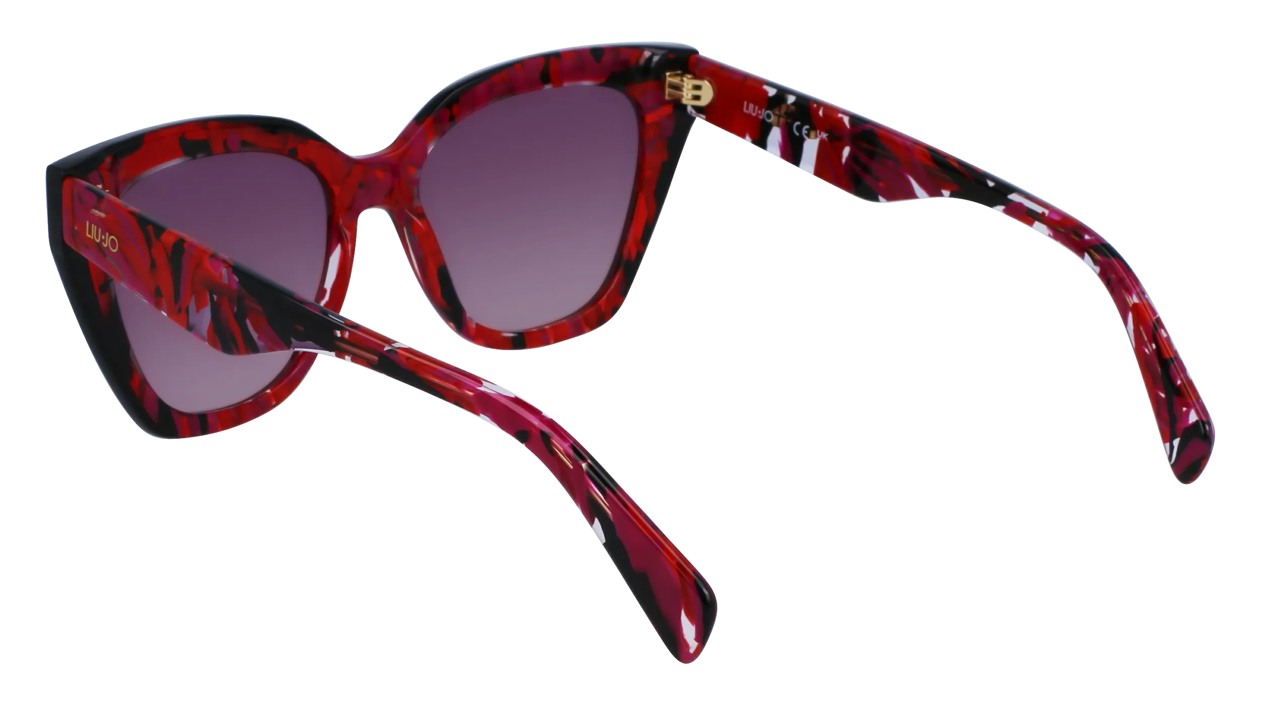 Liu Jo LJ784S 620 Occhiali da sole Acetato Rosso Viola Farfalla Normale Sfumato - immagine 4