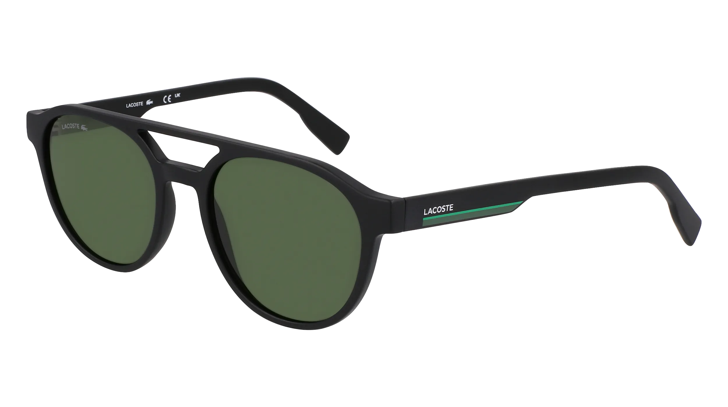 Lacoste L6008S 002 Occhiali da sole Bio-iniettato Nero Verde Rotonda Normale Normale - immagine 1