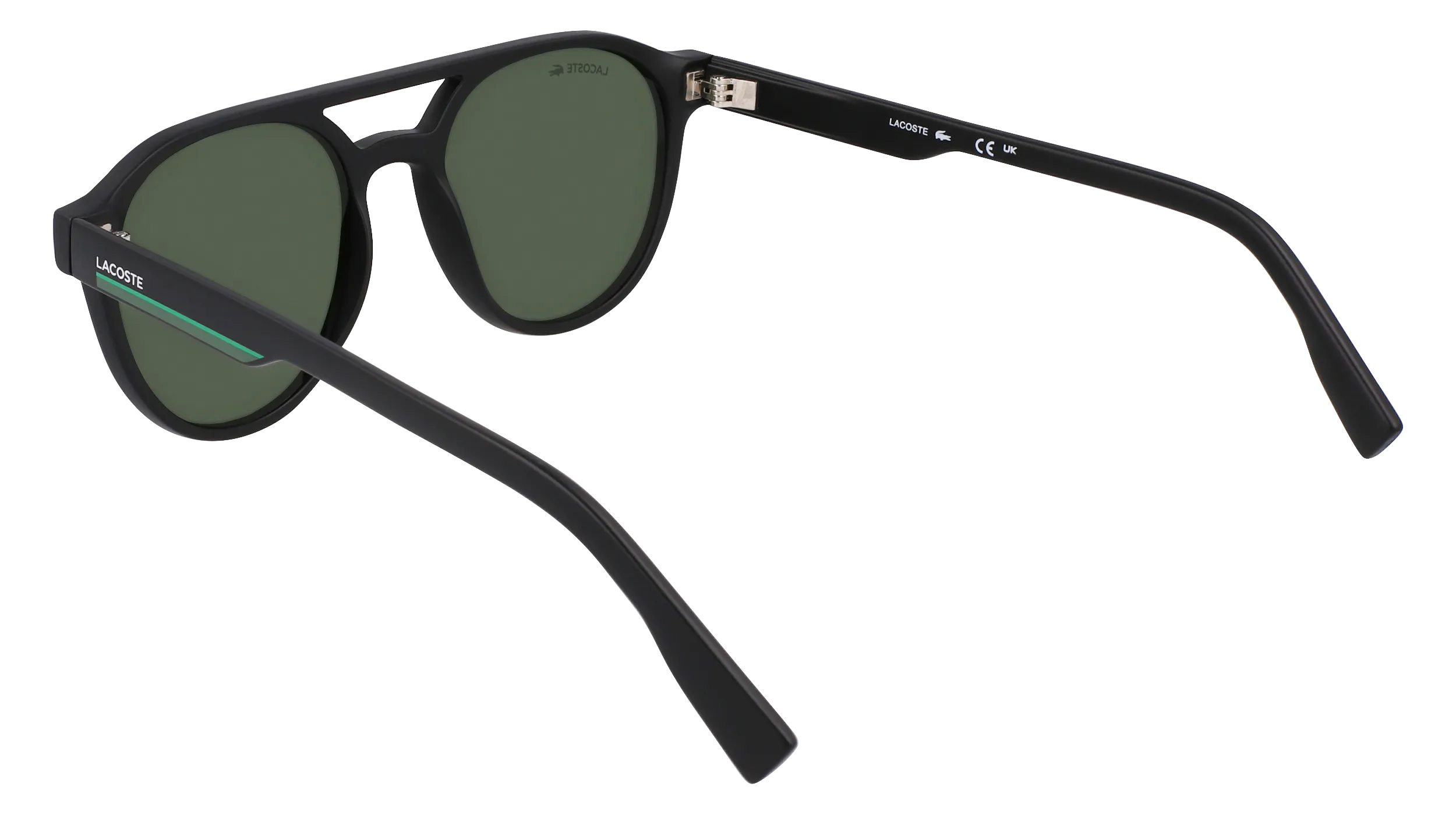 Lacoste L6008S 002 Occhiali da sole Bio-iniettato Nero Verde Rotonda Normale Normale - immagine 4