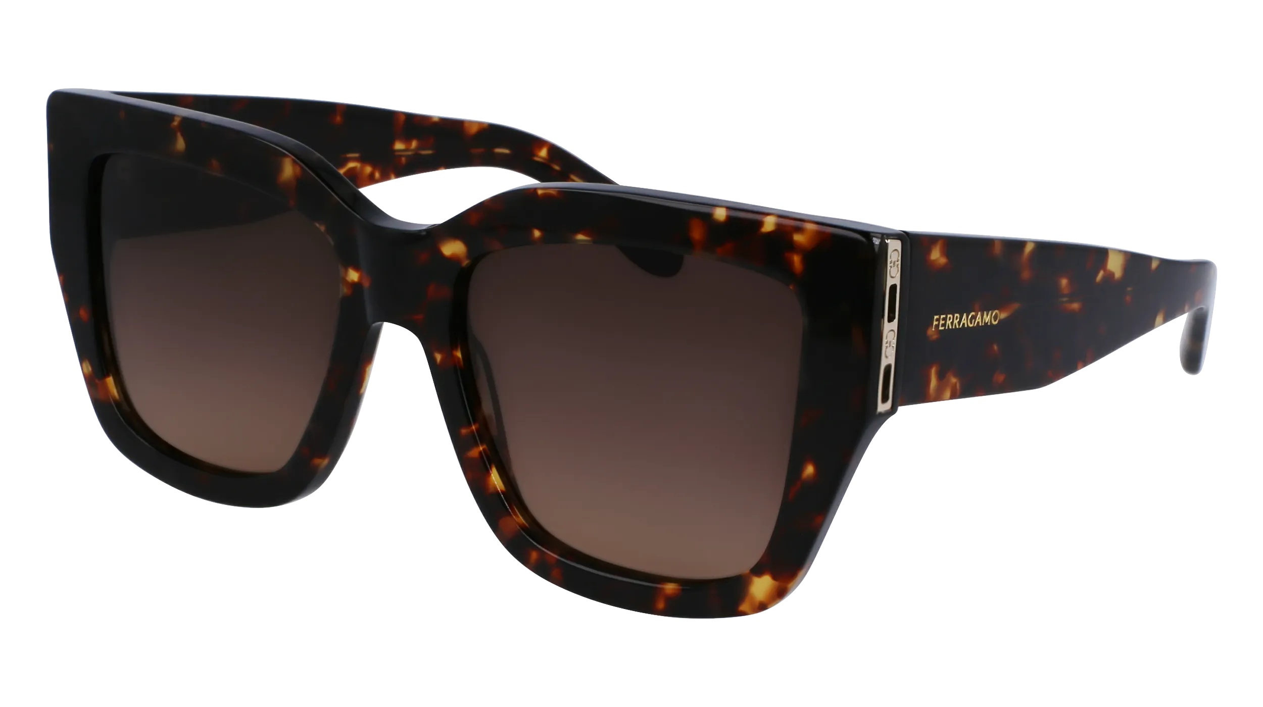 Ferragamo SF1104S 242 Occhiali da sole Acetato Marrone Marrone Squadrata Normale Sfumato - immagine 1