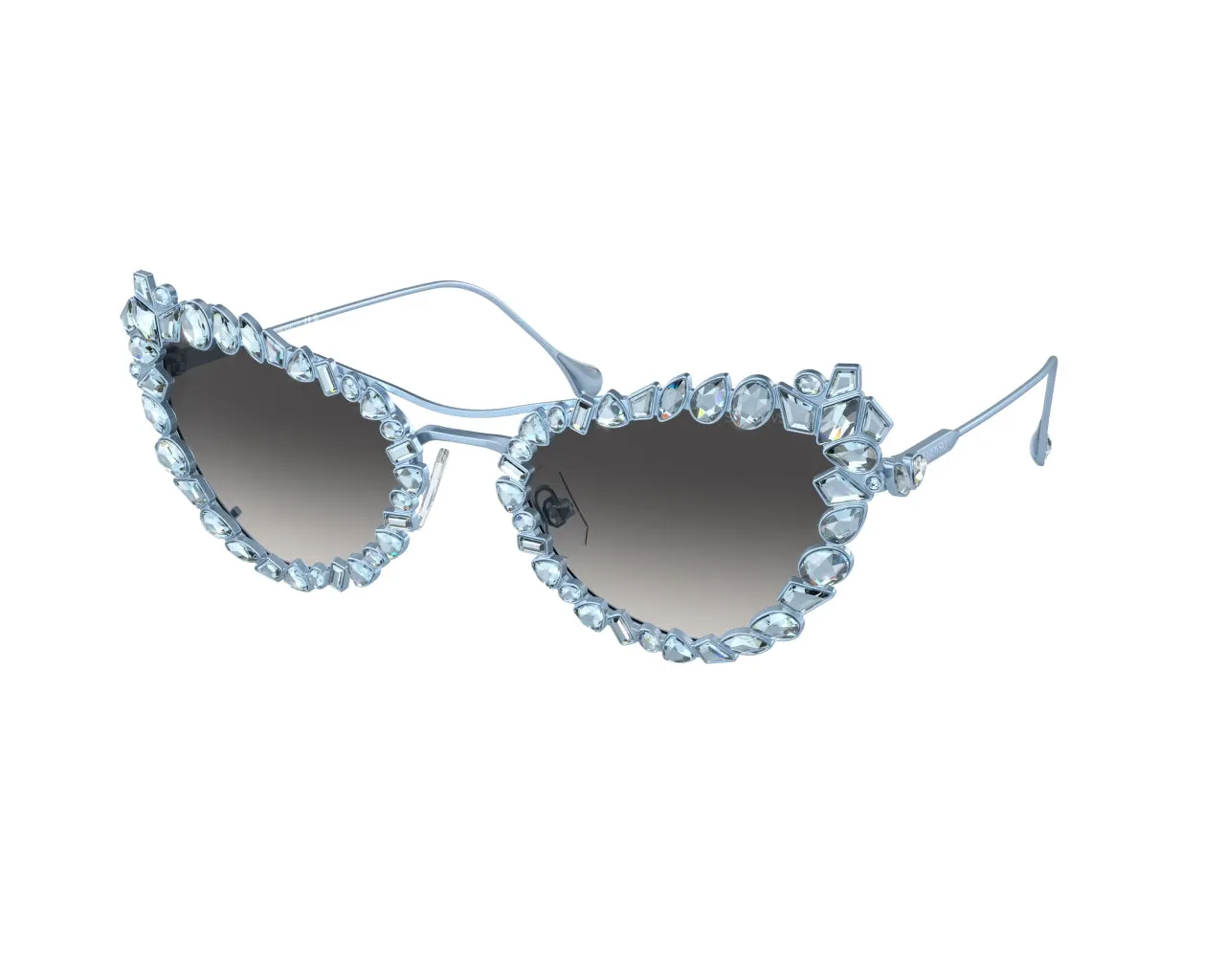 Swarovski SK7011 40198G Occhiali da sole Metallo Blu Grigio Geometrica Normale Sfumato - immagine 1
