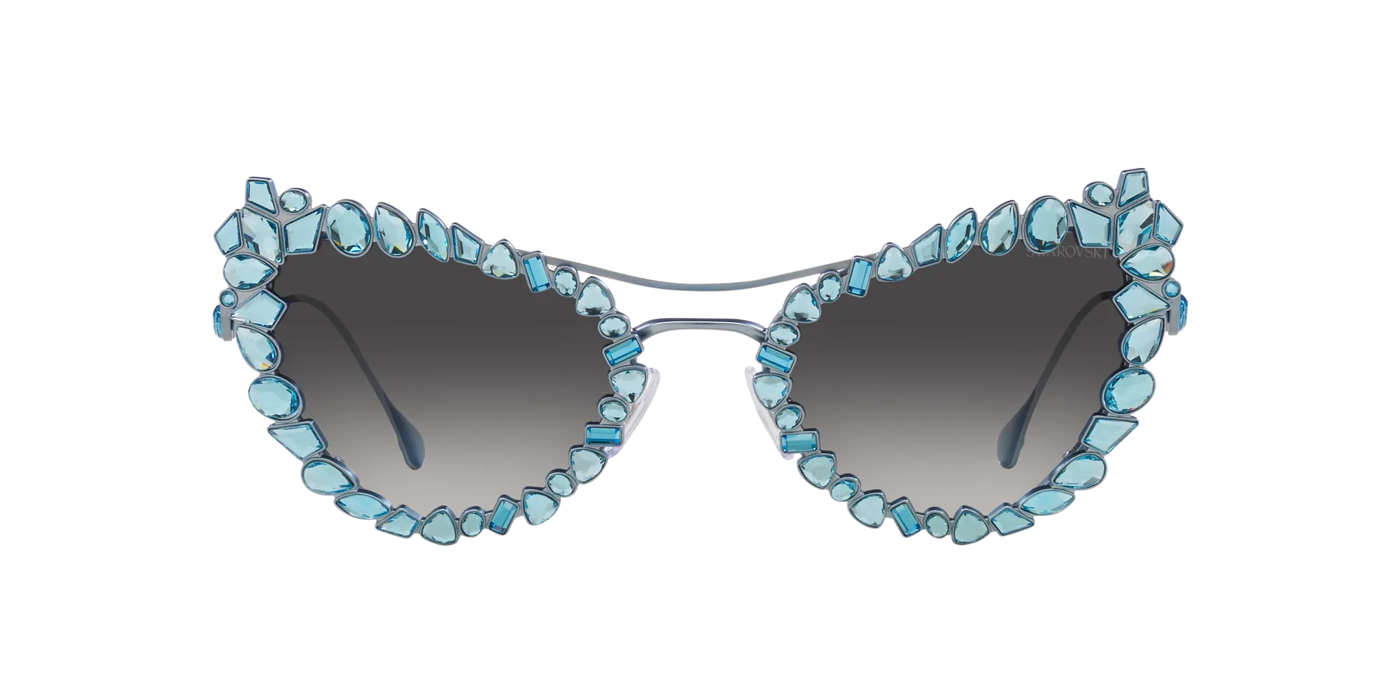 Swarovski SK7011 40198G Occhiali da sole Metallo Blu Grigio Geometrica Normale Sfumato - immagine 2