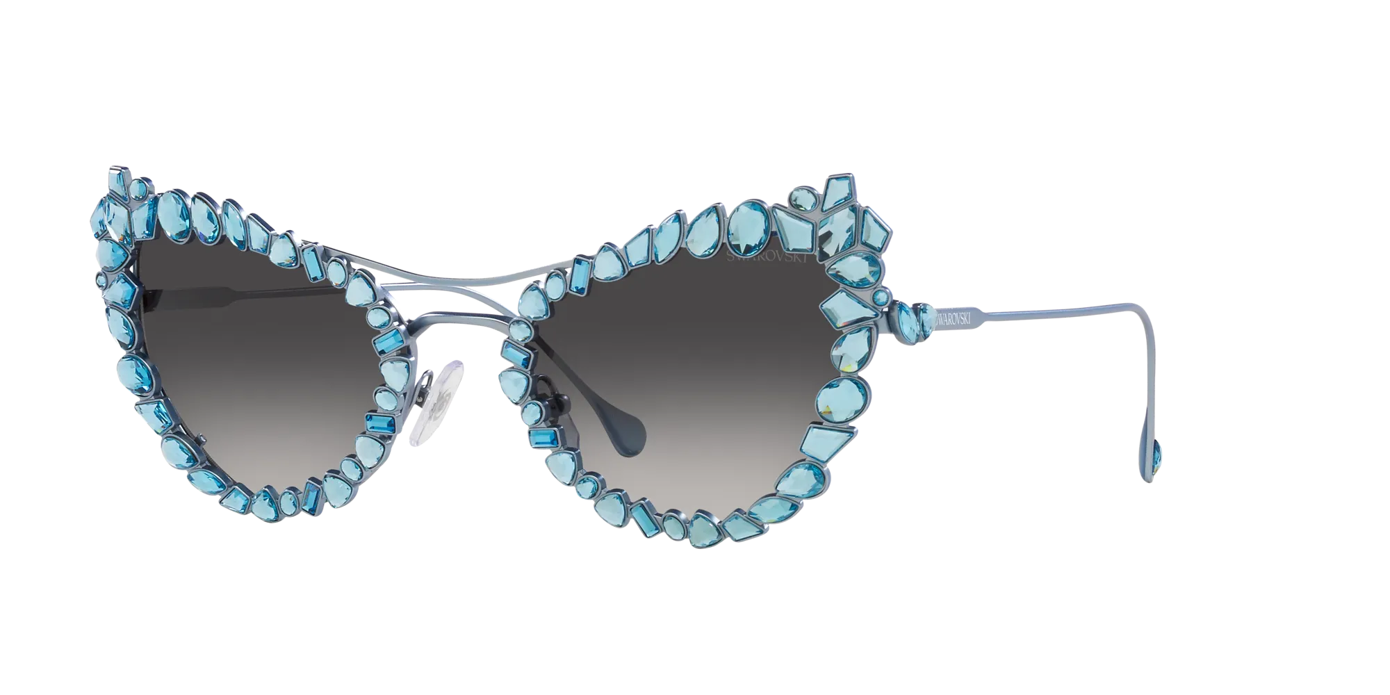 Swarovski SK7011 40198G Occhiali da sole Metallo Blu Grigio Geometrica Normale Sfumato - immagine 3
