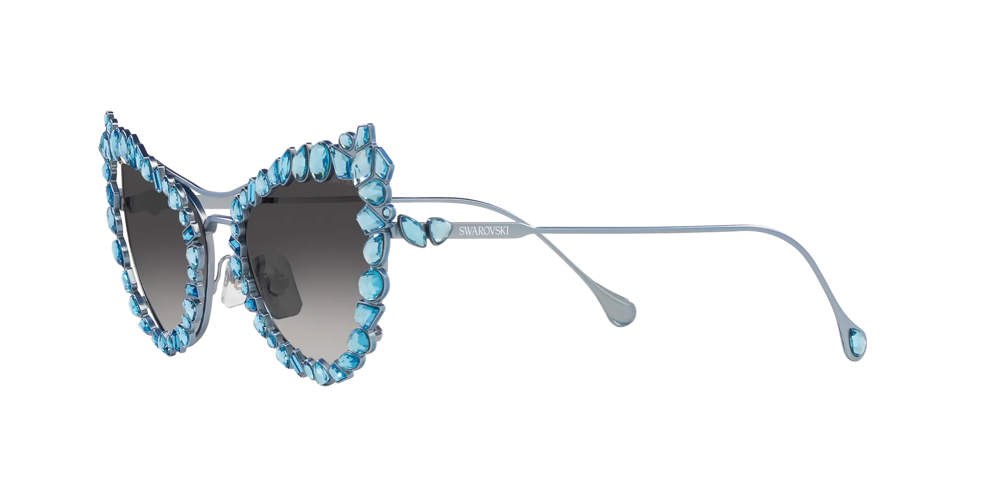 Swarovski SK7011 40198G Occhiali da sole Metallo Blu Grigio Geometrica Normale Sfumato - immagine 4