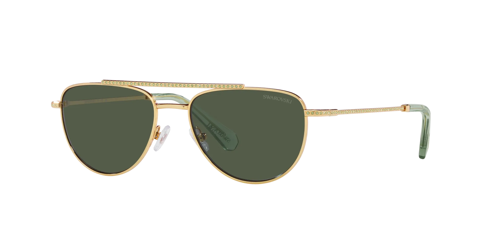 Swarovski SK7007 401782 Occhiali da sole Metallo Oro Verde Geometrica Normale - immagine 3