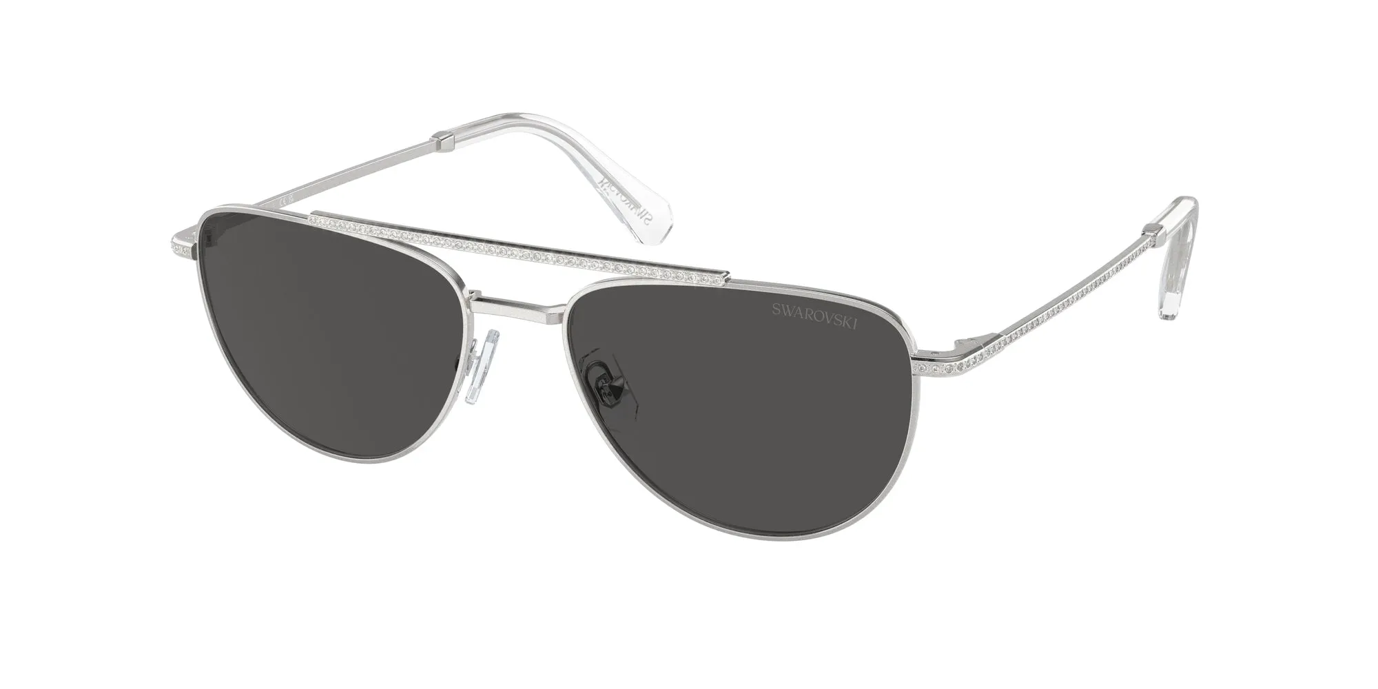 Swarovski SK7007 400487 Occhiali da sole Metallo Argento Grigio Geometrica Normale - immagine 1