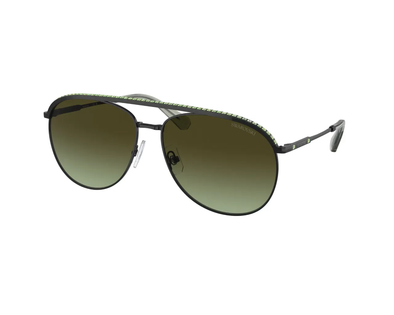 Swarovski SK7005 4010E8 Occhiali da sole Metallo Nero Marrone Pilot Normale Sfumato - immagine 1