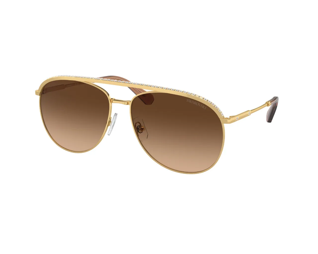 Swarovski SK7005 400474 Occhiali da sole Metallo Oro Marrone Pilot Normale Sfumato - immagine 1