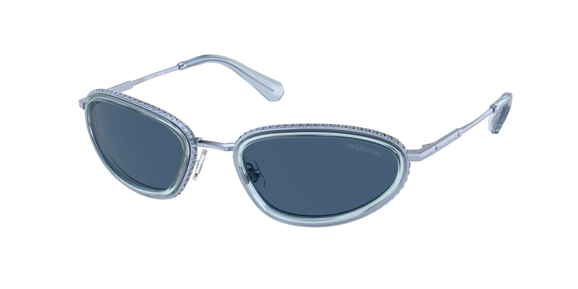 Swarovski SK7004 400555 Occhiali da sole Metallo Blu Blu Geometrica Normale - immagine 1