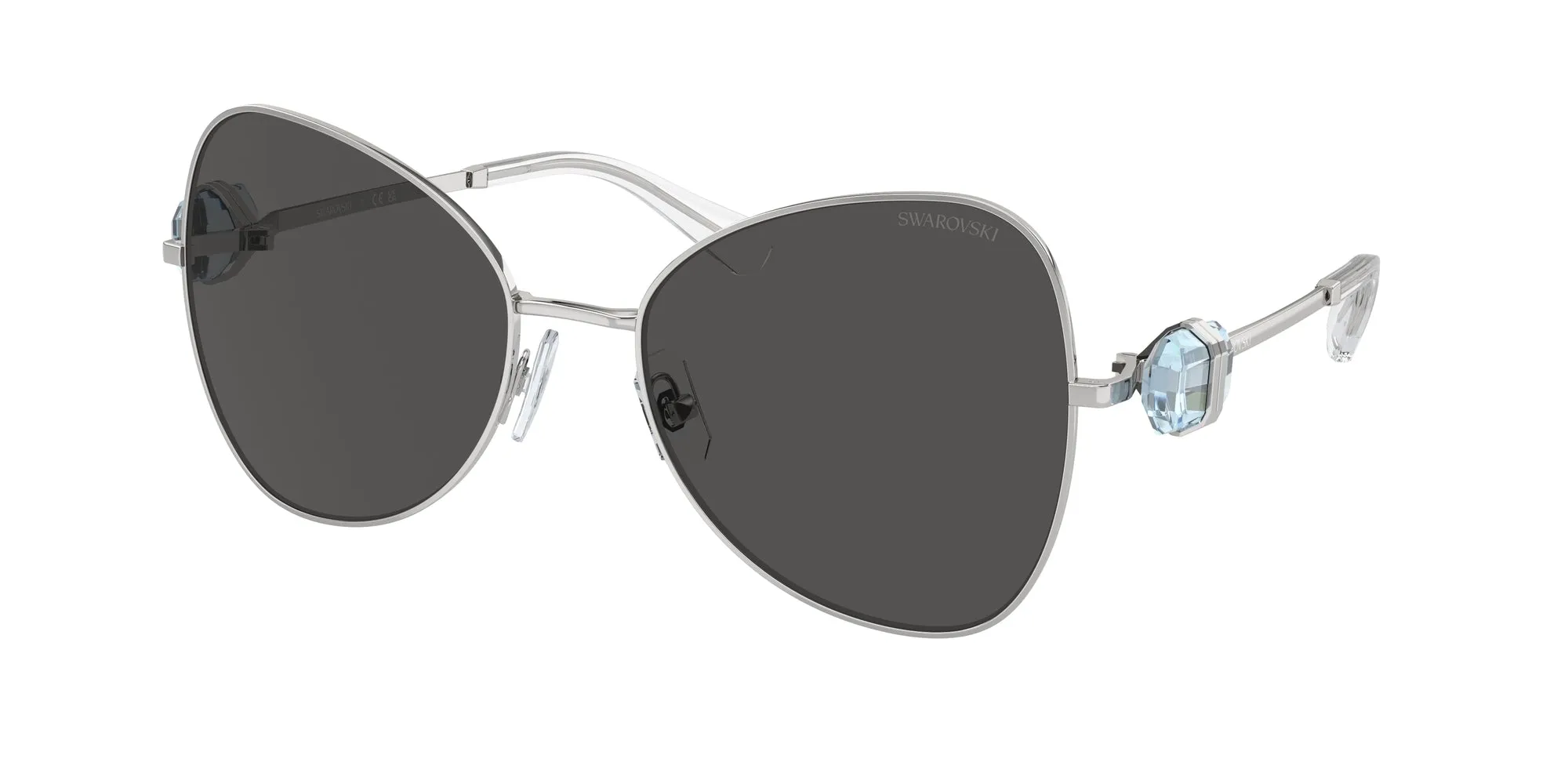 Swarovski SK7002 400187 Occhiali da sole Metallo Argento Grigio Farfalla Normale - immagine 1