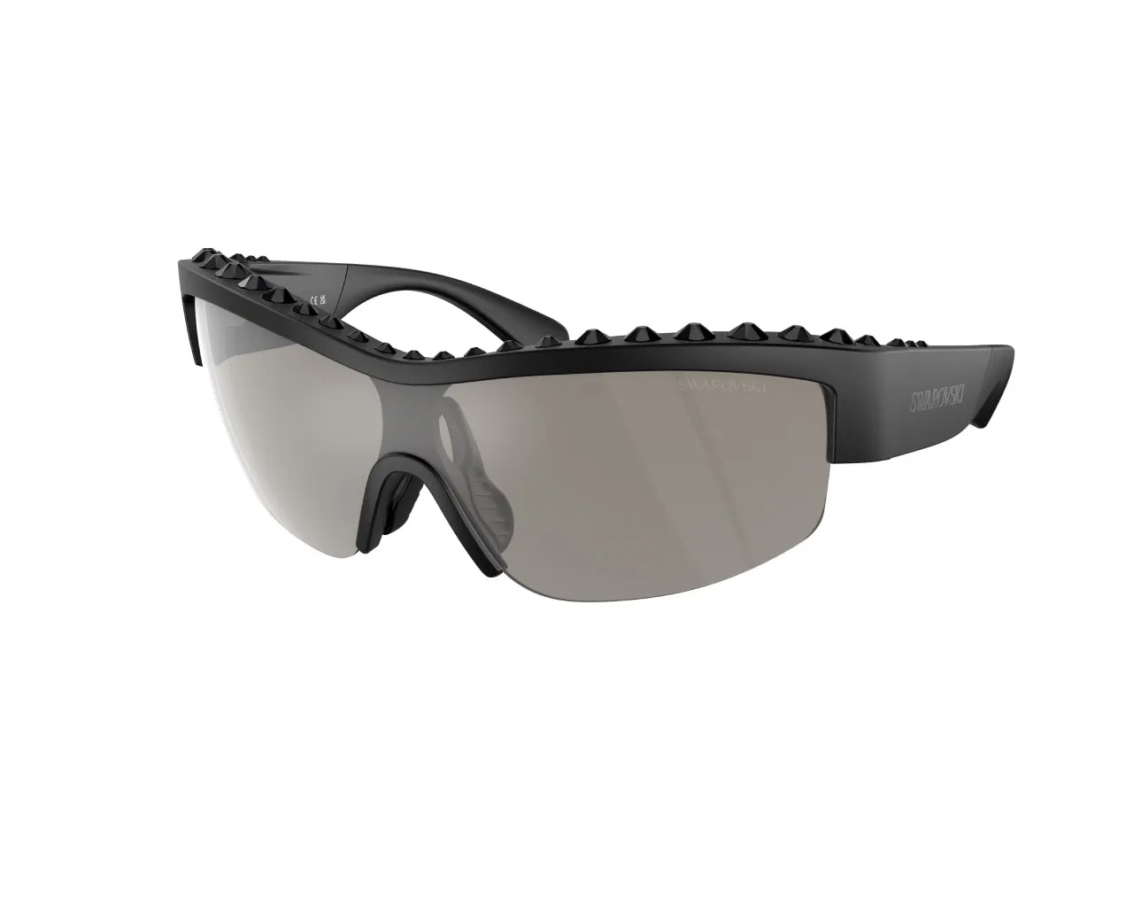 Swarovski SK6014 10016G Occhiali da sole Iniettato Nero Grigio Geometrica Specchiate Specchiato - immagine 1