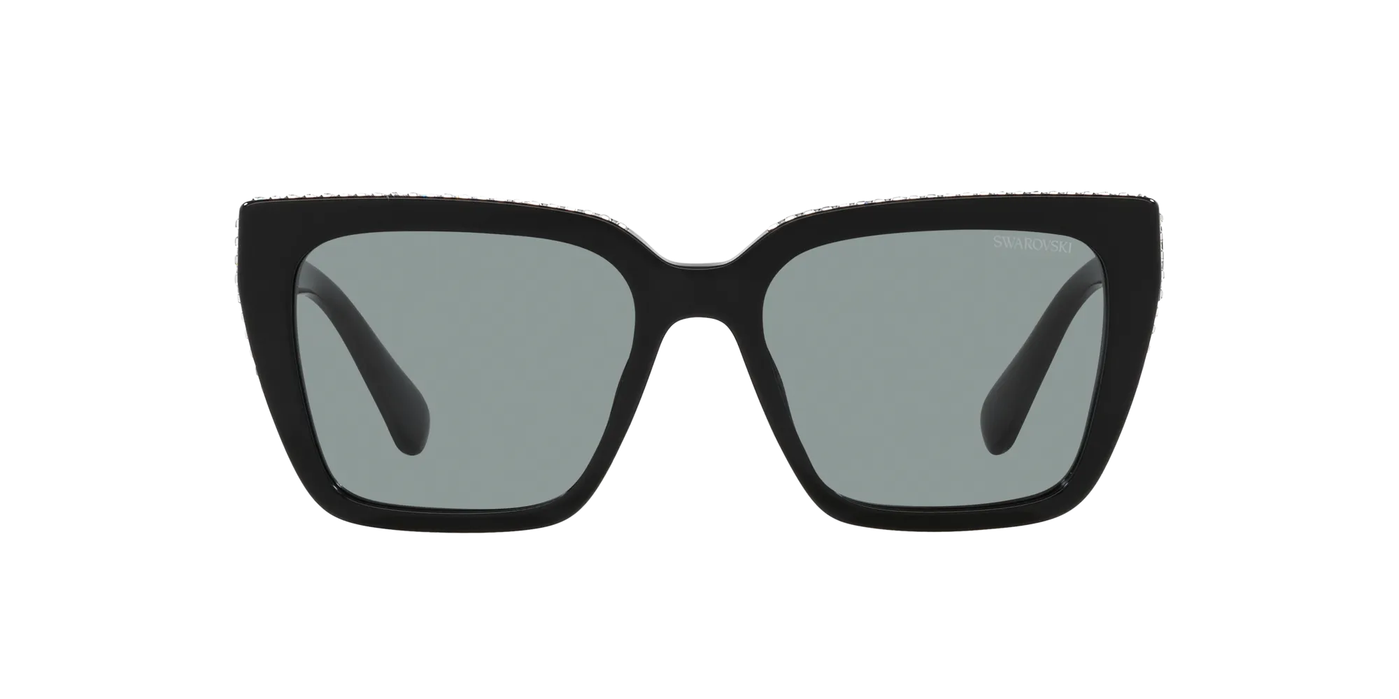 Swarovski SK6013 1010/1 Occhiali da sole Acetato Nero Grigio Pillow Normale - immagine 2