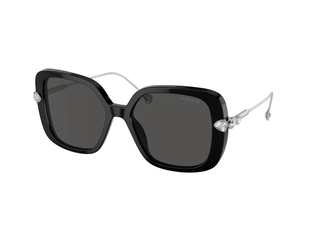 Swarovski SK6011 103887 Occhiali da sole Acetato Nero Grigio Pillow Normale - immagine 1