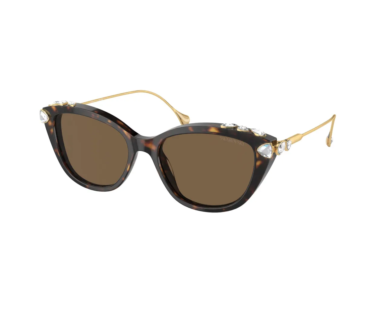 Swarovski SK6010 100273 Occhiali da sole Acetato Tartaruga Marrone Cat Eye Normale - immagine 1
