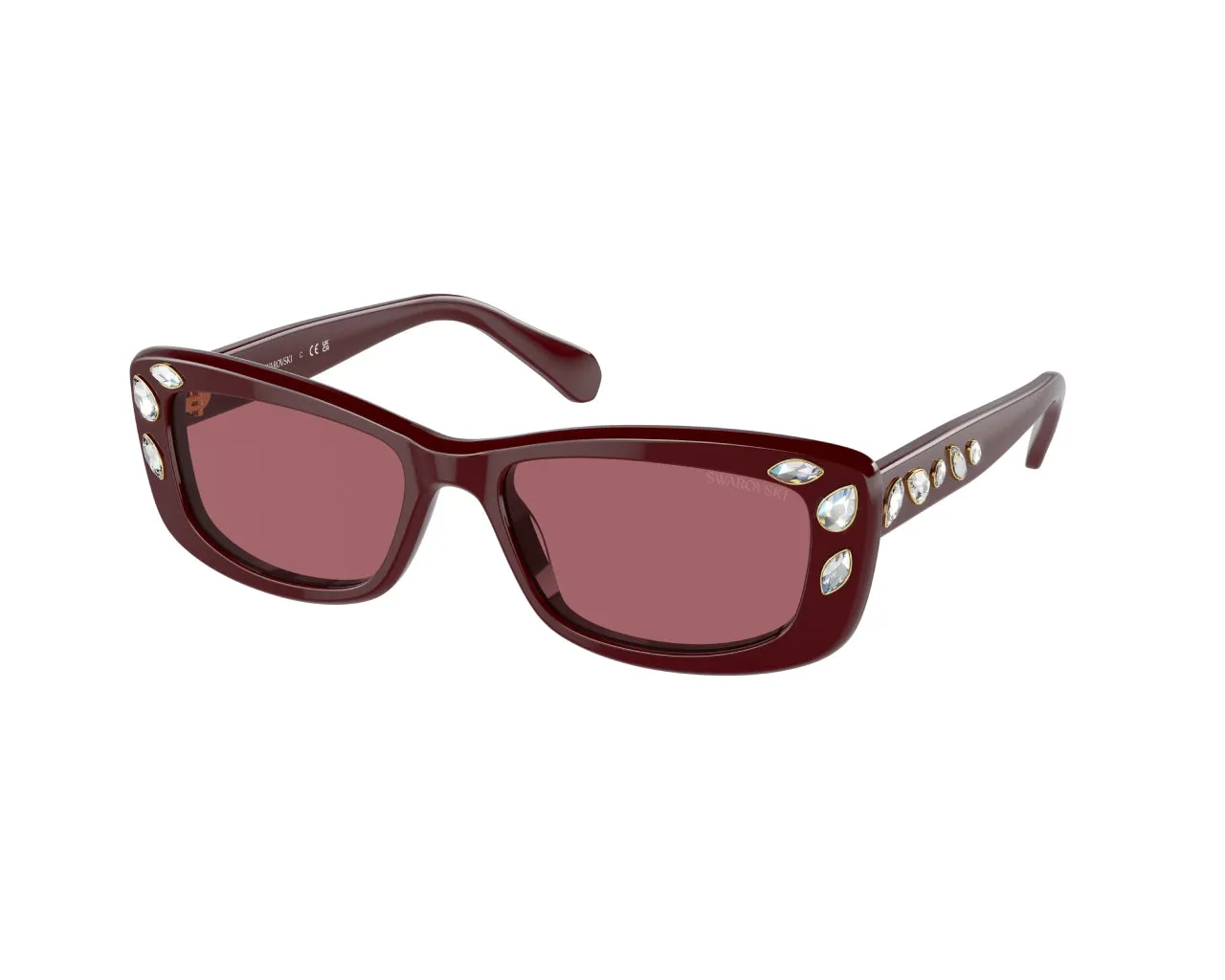 Swarovski SK6008 100869 Occhiali da sole Acetato Viola Rosso Pillow Normale - immagine 1