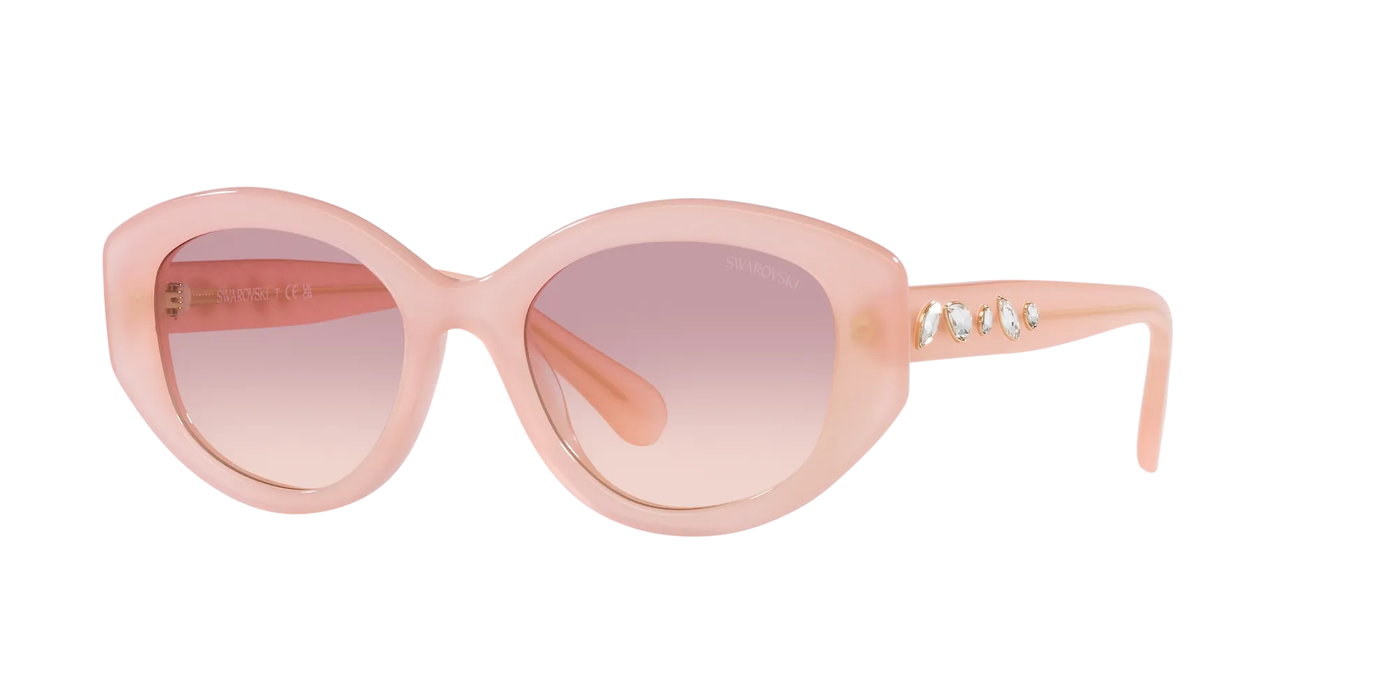 Swarovski SK6005 102568 Occhiali da sole Acetato Rosa Marrone Geometrica Normale Sfumato - immagine 3